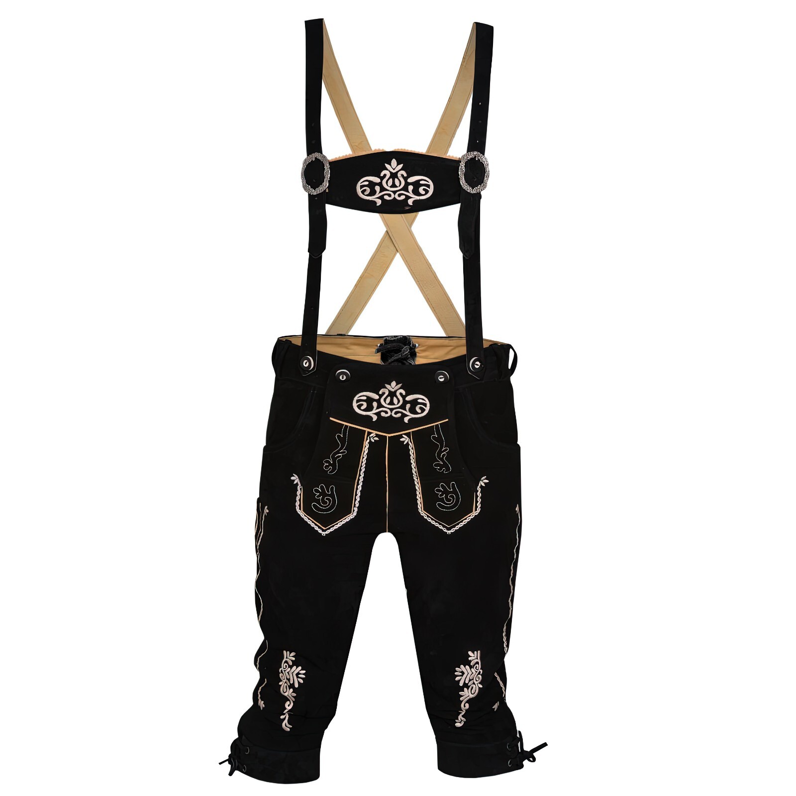 German Bavarian Oktoberfest Trachten Lederhosen Real Leather Men Matching Short