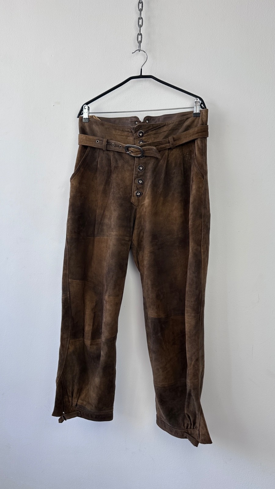 Amtmann Austria Vintage Suede Leather Trachten Pants Lederhosen Breeches Size 50