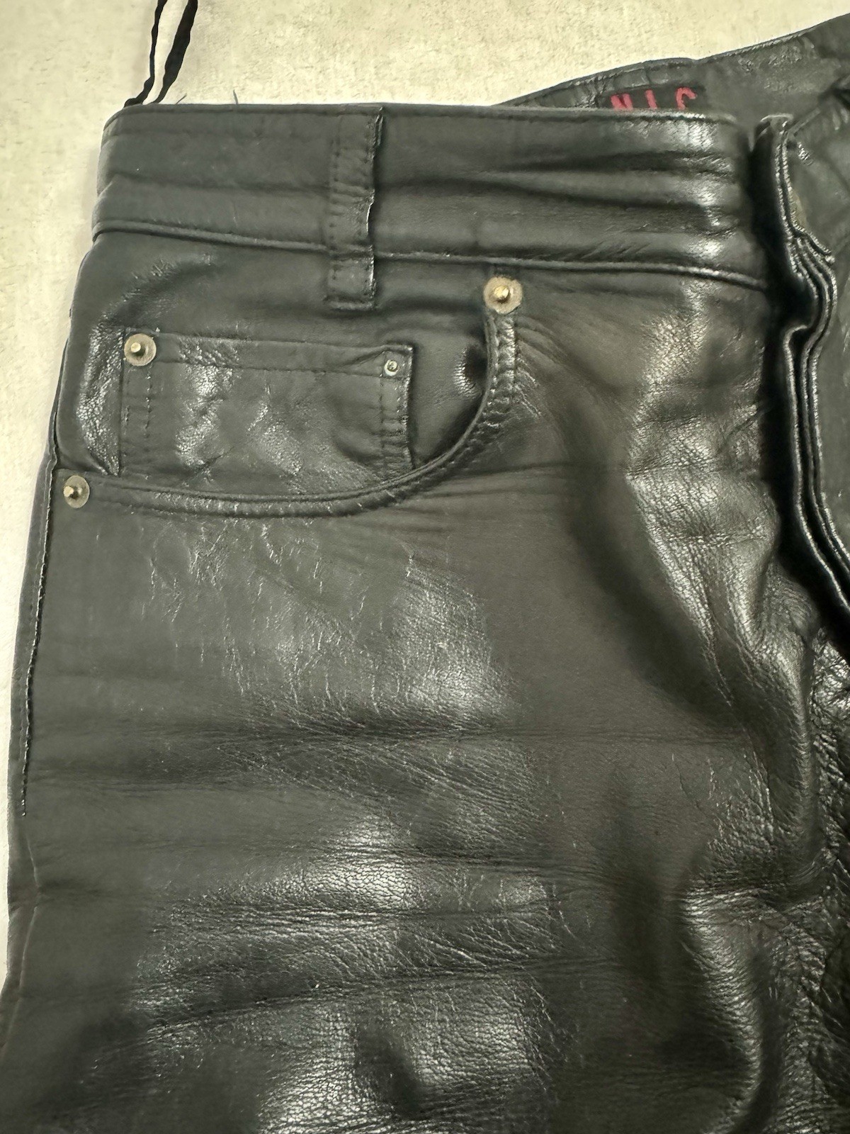 Genuine Leather Trousers Black