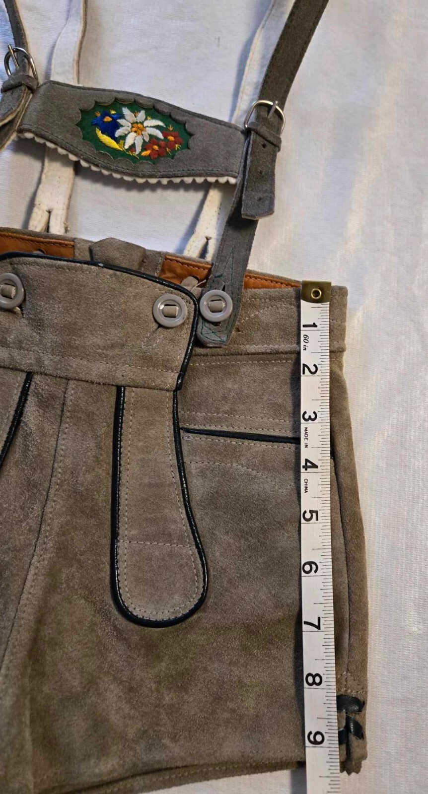 Boy’s Lederhosen Vintage Leather Suede Shorts Authentic German Made