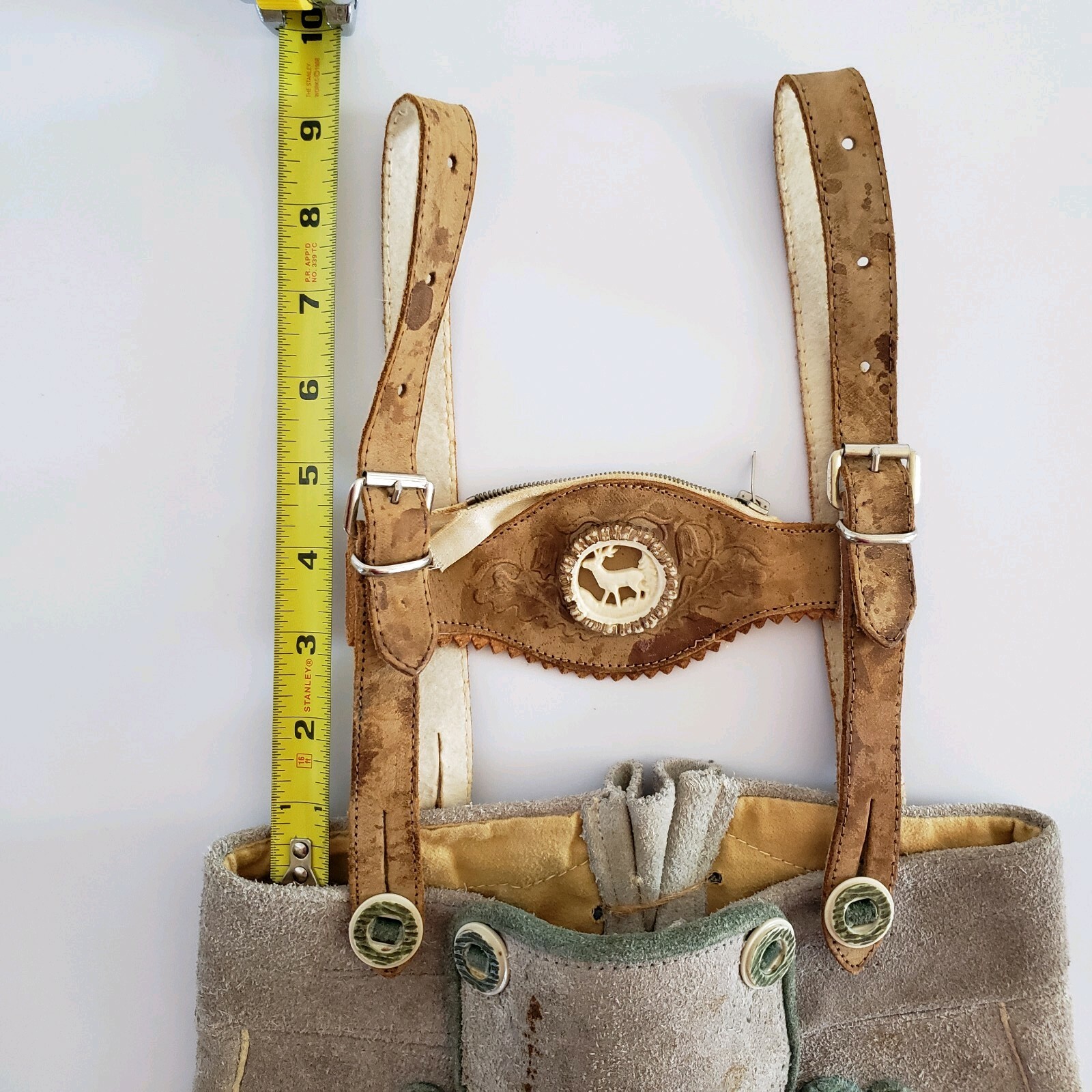 Boys Lederhosen Vintage Bavarian Short Alls Suede Oktoberfest Authentic Leather