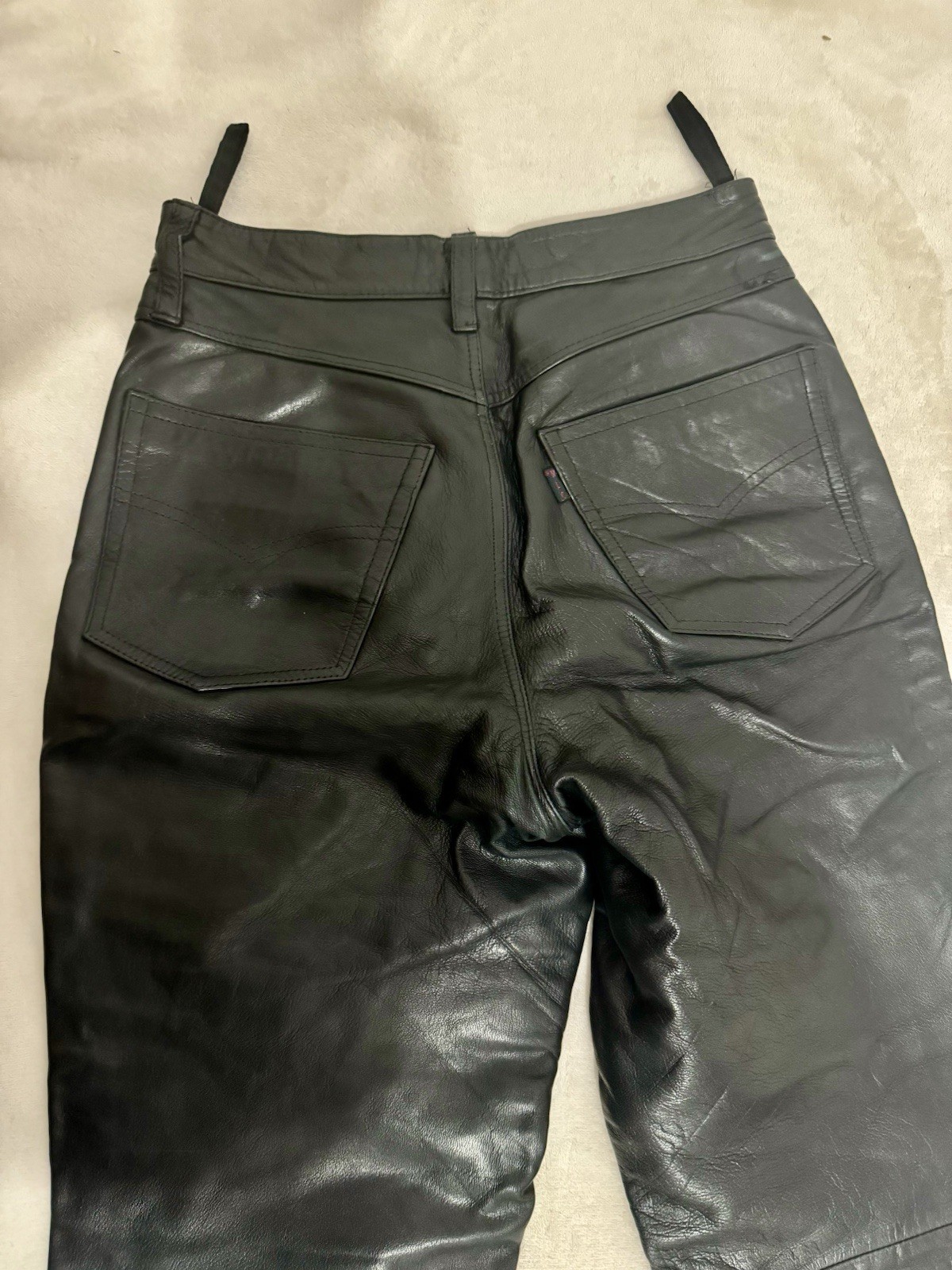 Genuine Leather Trousers Black