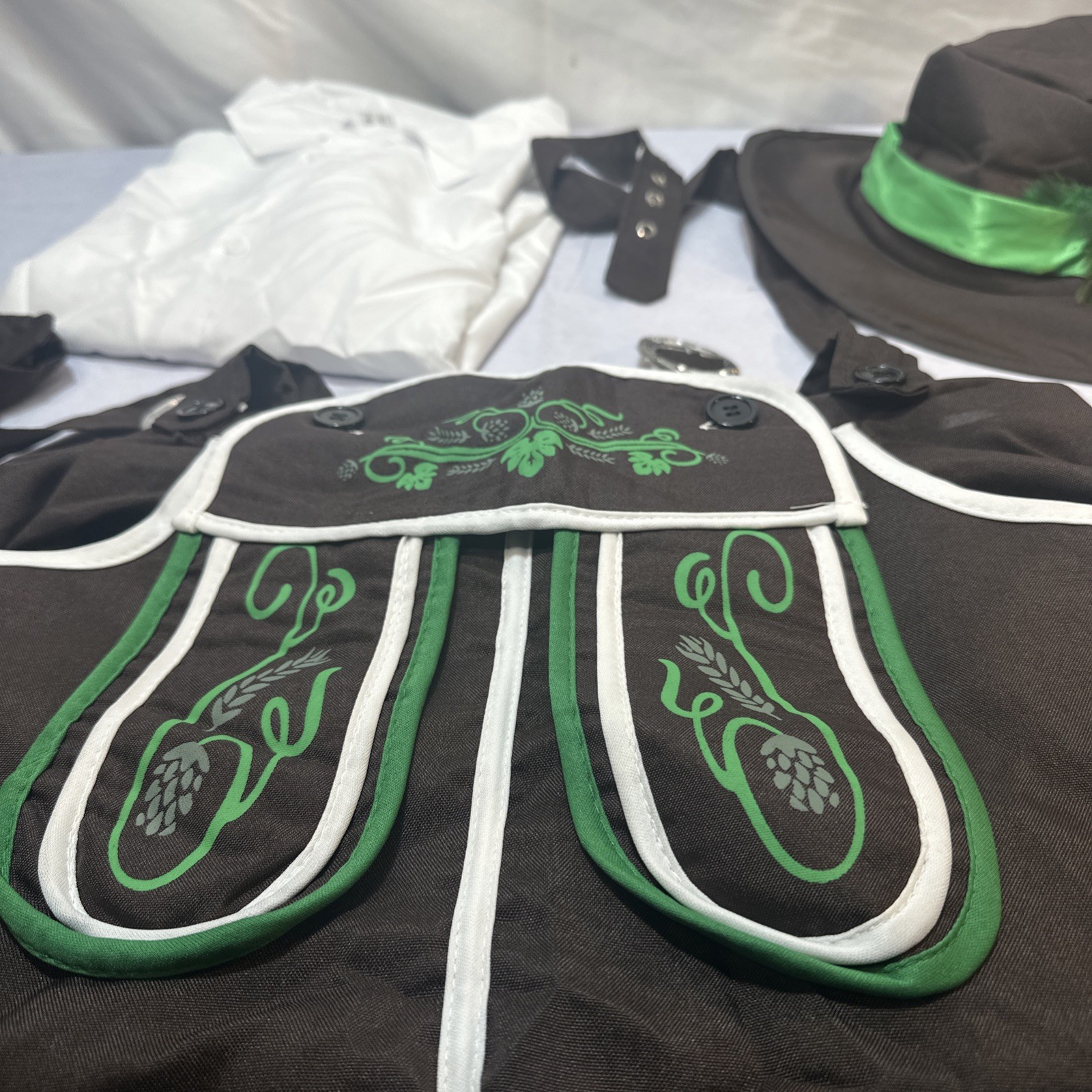 Mens Oktoberfest LG Bavarian Lederhosen Beer Fest Bavarian German 3 PC