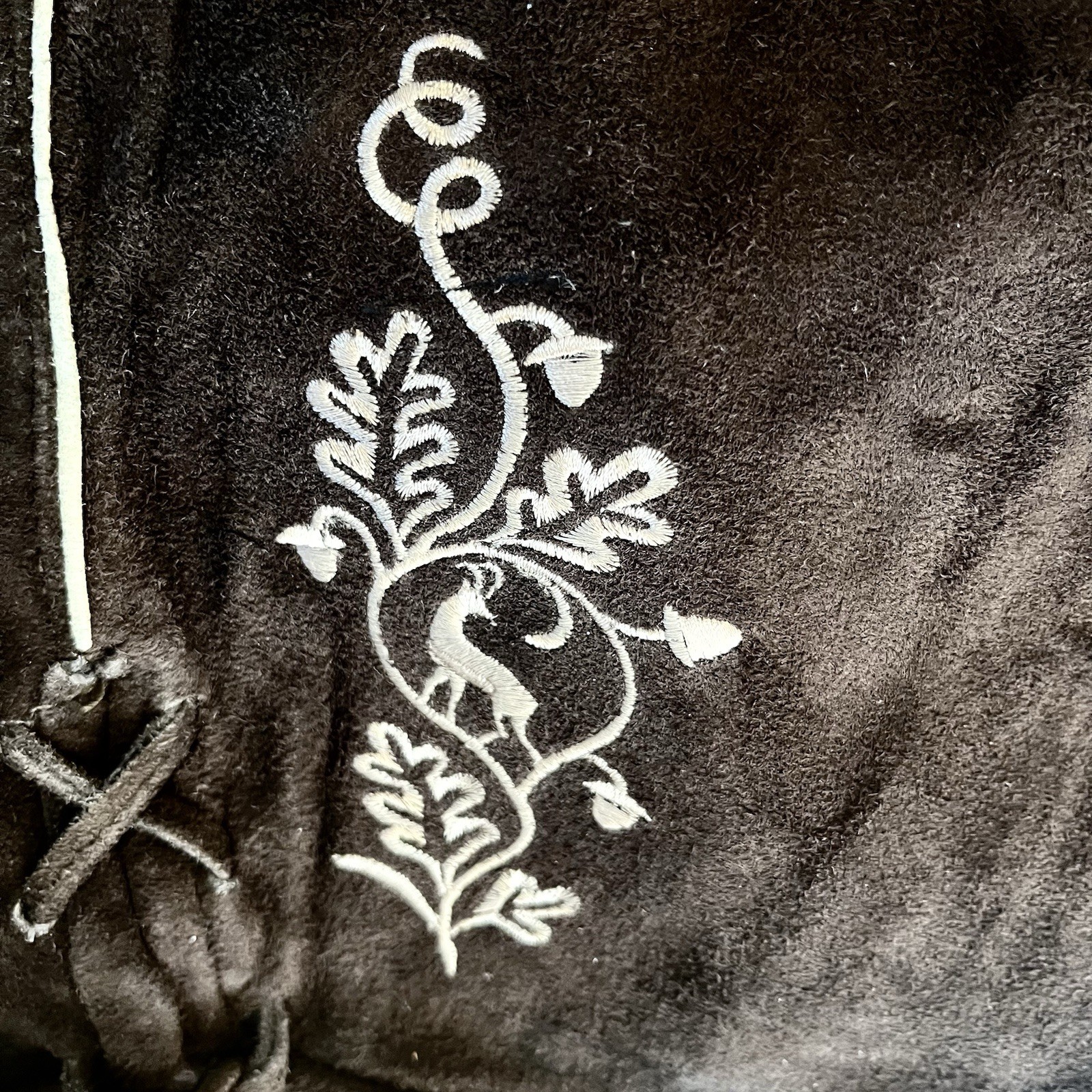 Vtg Lederhosen Suede Shorts Mens Euro 46 Brown Embroidered Oktoberfest German