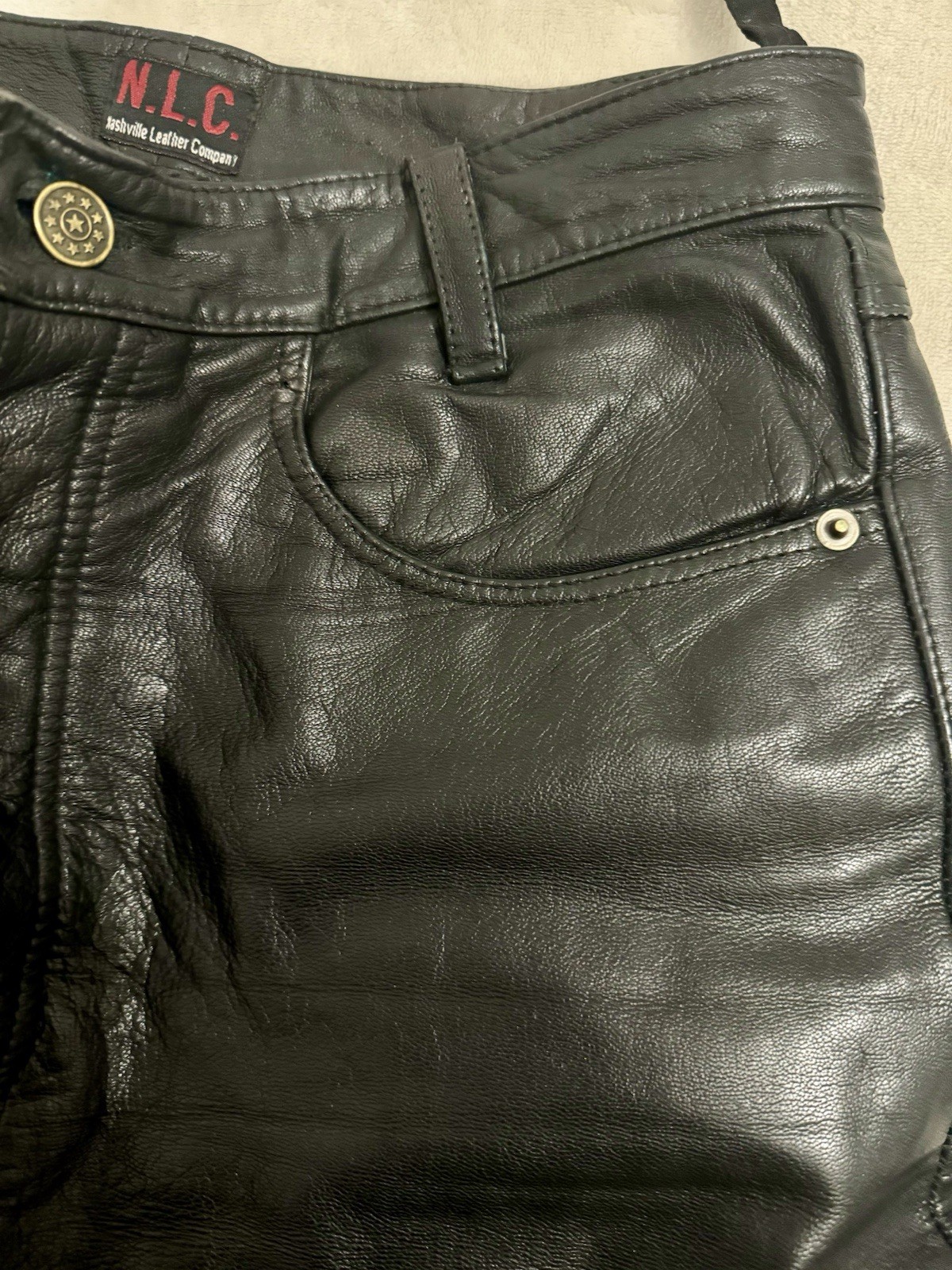 Genuine Leather Trousers Black