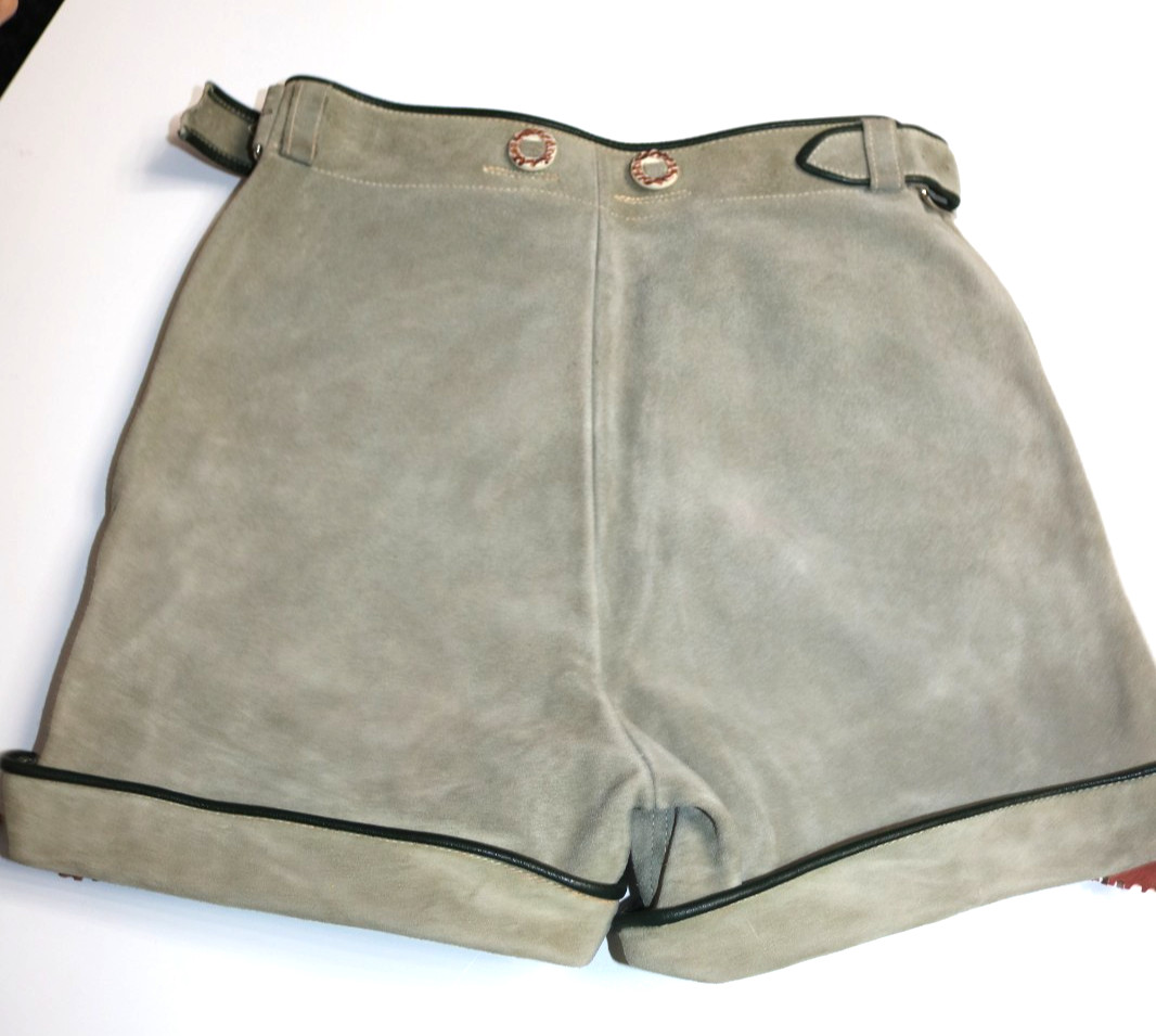 Vintage Lederhosen Leather Shorts Bavarian 25″ Waist – Adjustable
