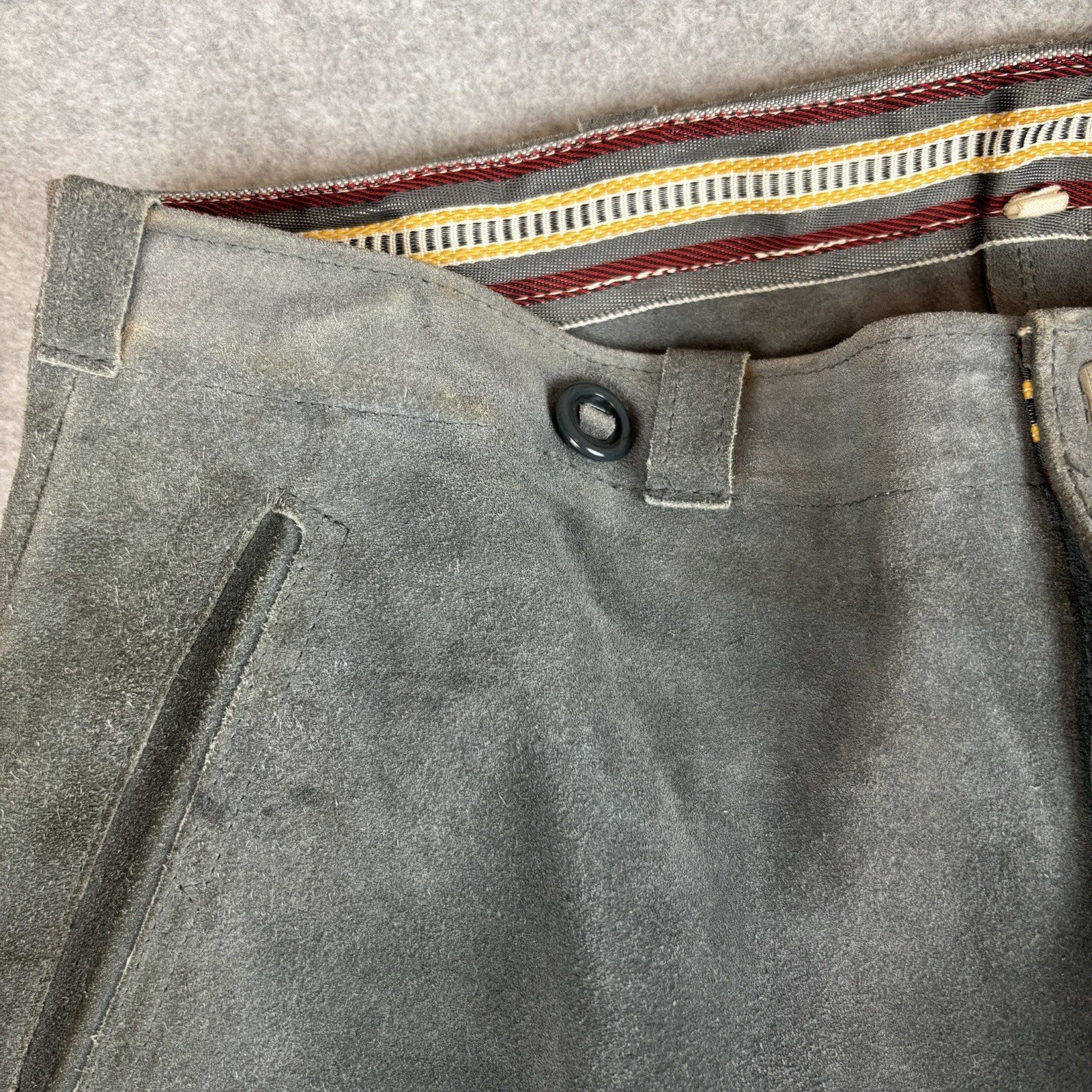 Men’s Traditional Costume Kniebund-Leather Pants Trousers 48 Dark Grey