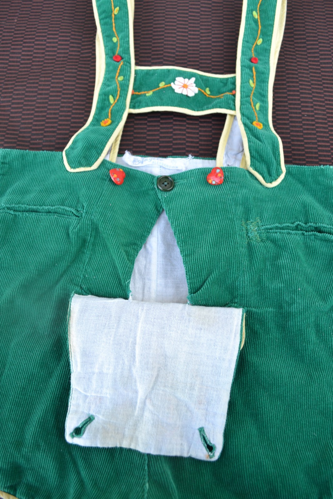 VTG Fabric Child’s Lederhosen Shorts made by Creazioni Angelo Alessandria