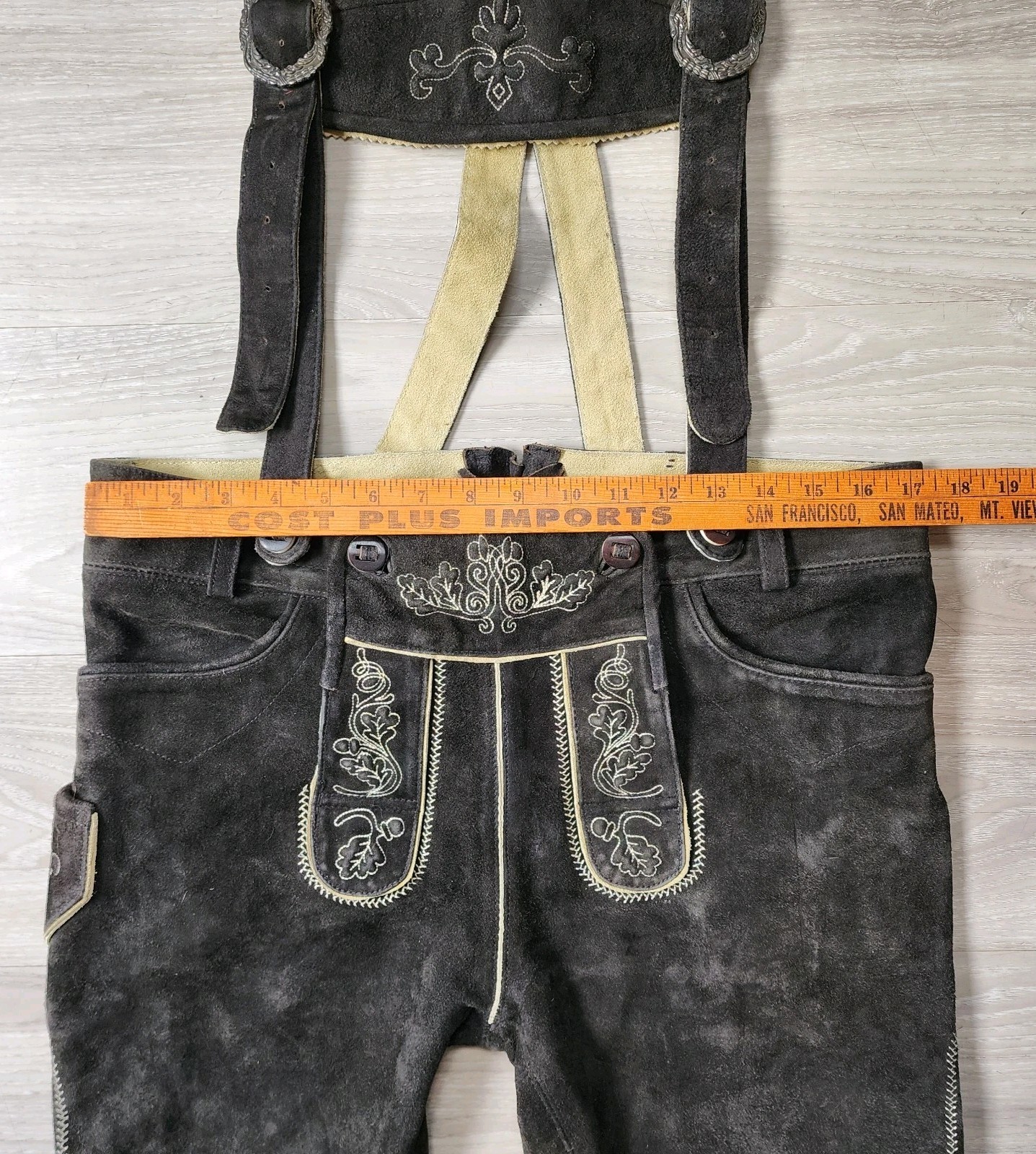 Gweih & Silk Lederhosen EU 50 (Medium) Suede Knee Length Suspenders Oktoberfest