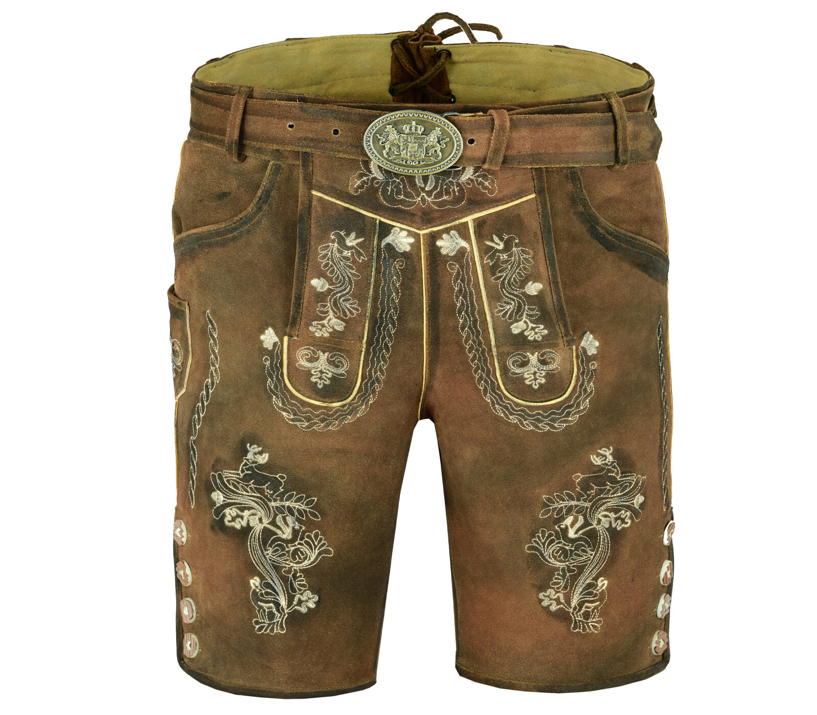 Men’s costume leather pants short costume leather pants with belt size 46-60 le31-33