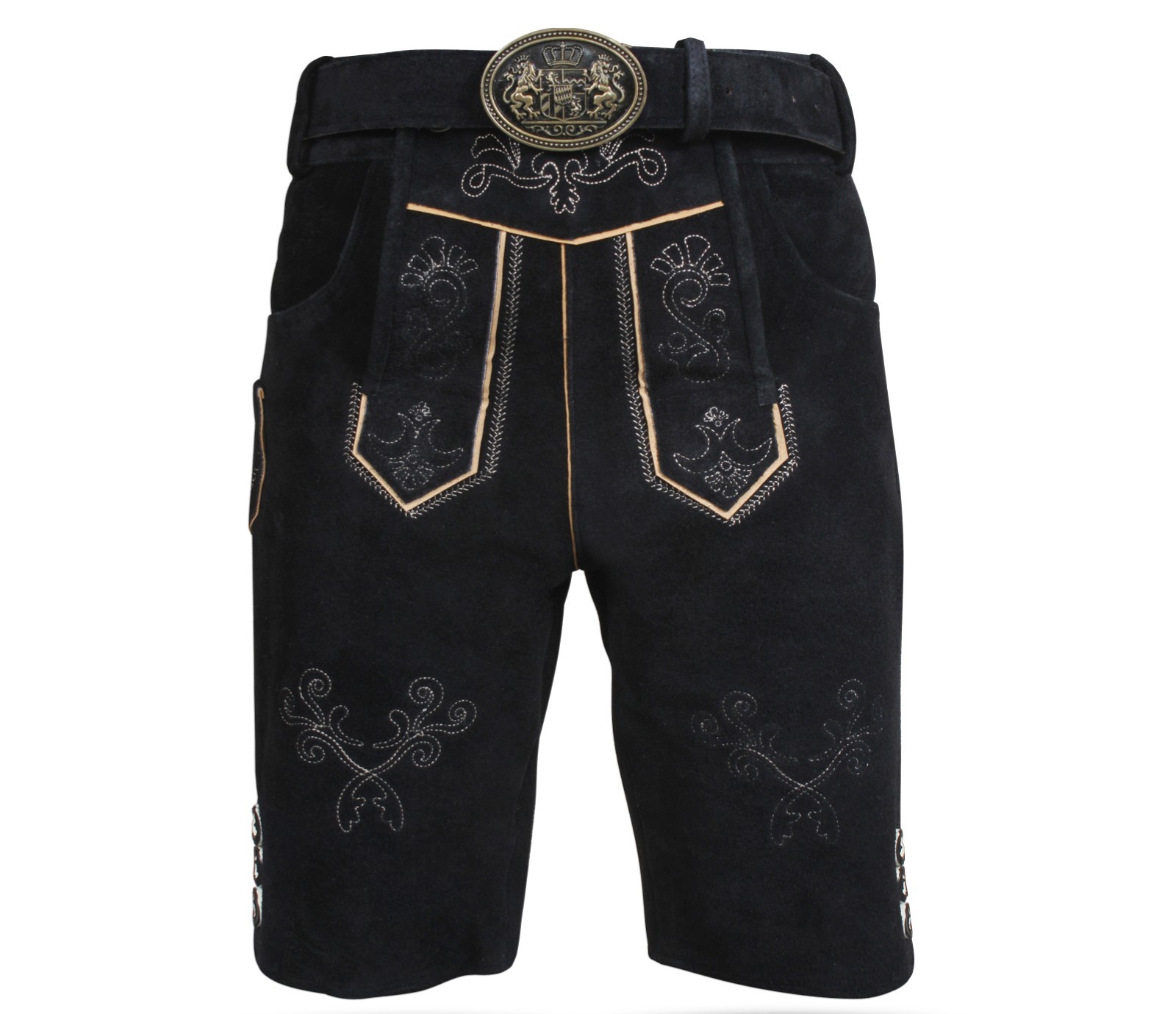 Traditional Lederhosen Short with Belt Men’s Lederhosen Bavarian Oktoberfest