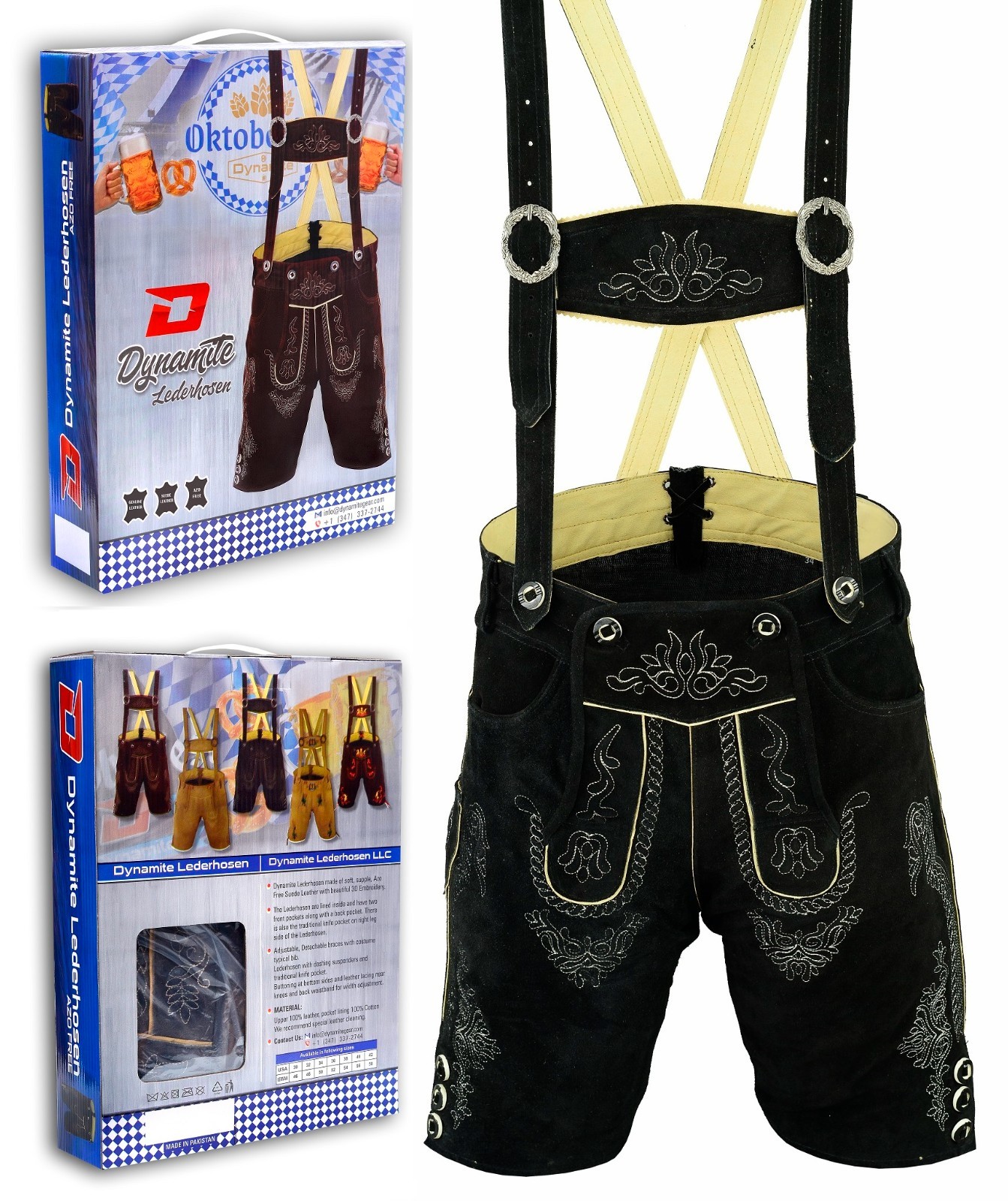 Authentic Bavarian Shorts “Lederhosen” Trachten Men German Oktoberfest Shorts