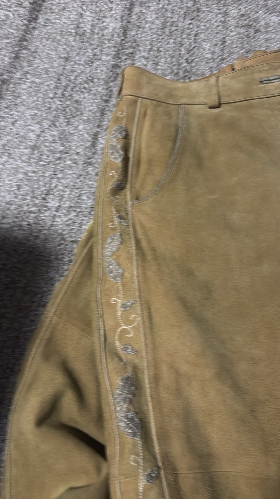 Men’s Bavarian Tratchen Lederhosen Pant German Oktoberfest Suede Leather Pants