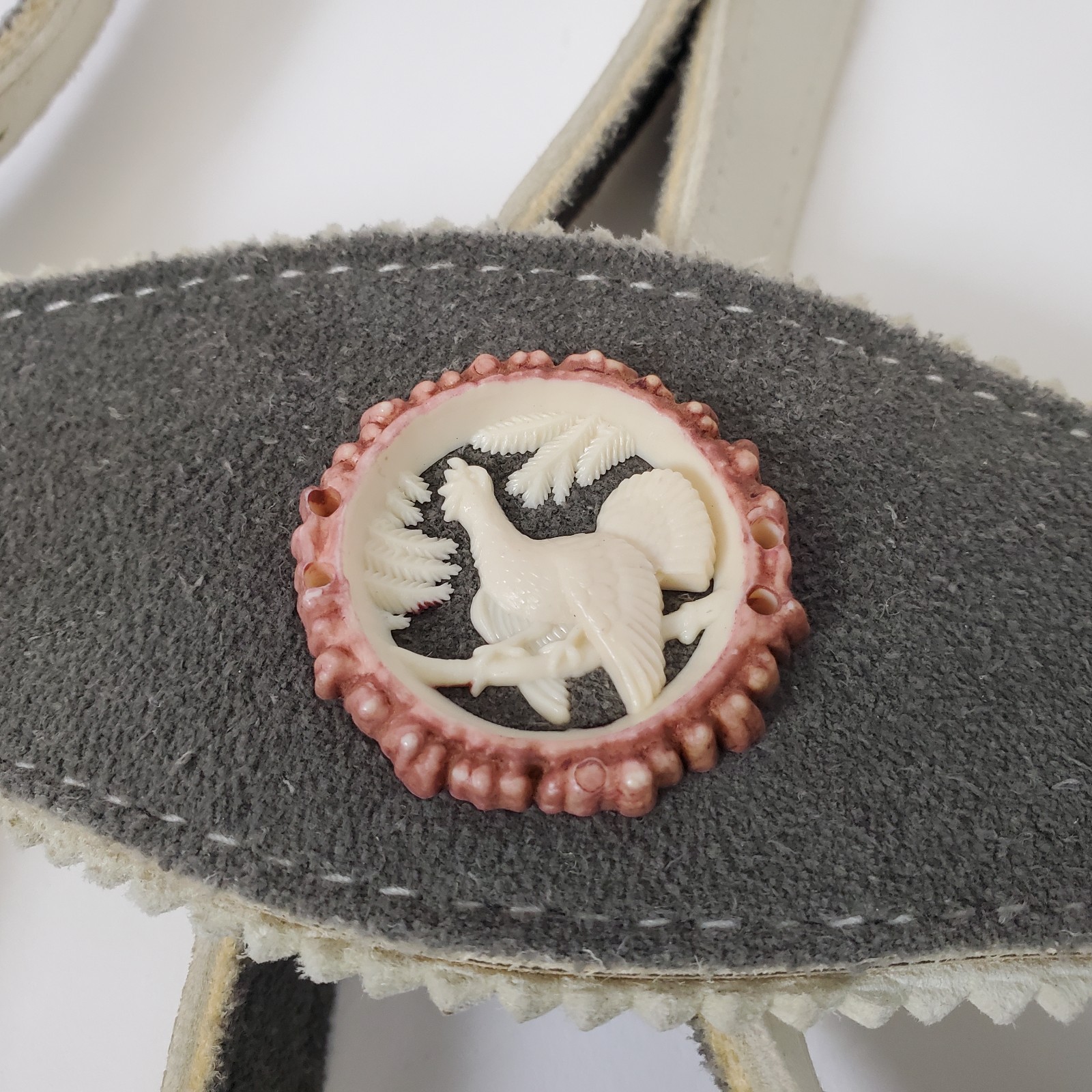 VTG German Lederhosen Child Suede Embroidered Tracht Oktoberfest 2T 4T