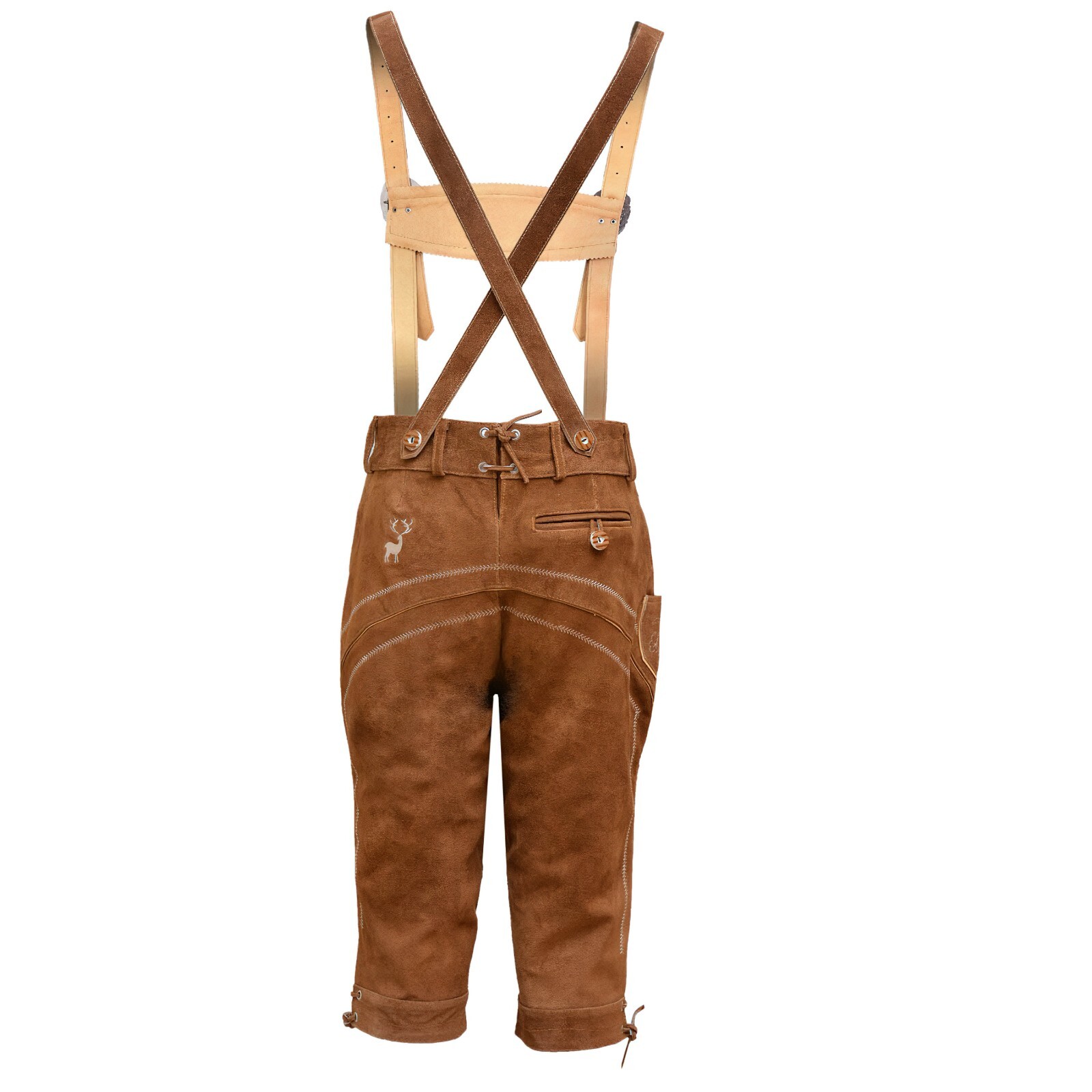 German Bavarian Oktoberfest Trachten Lederhosen Real Leather Men Matching Short