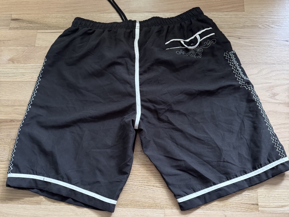 Alpin de Suisse Men’s Oktoberfest Lederhosen Style Shorts Black Embroidered XXL