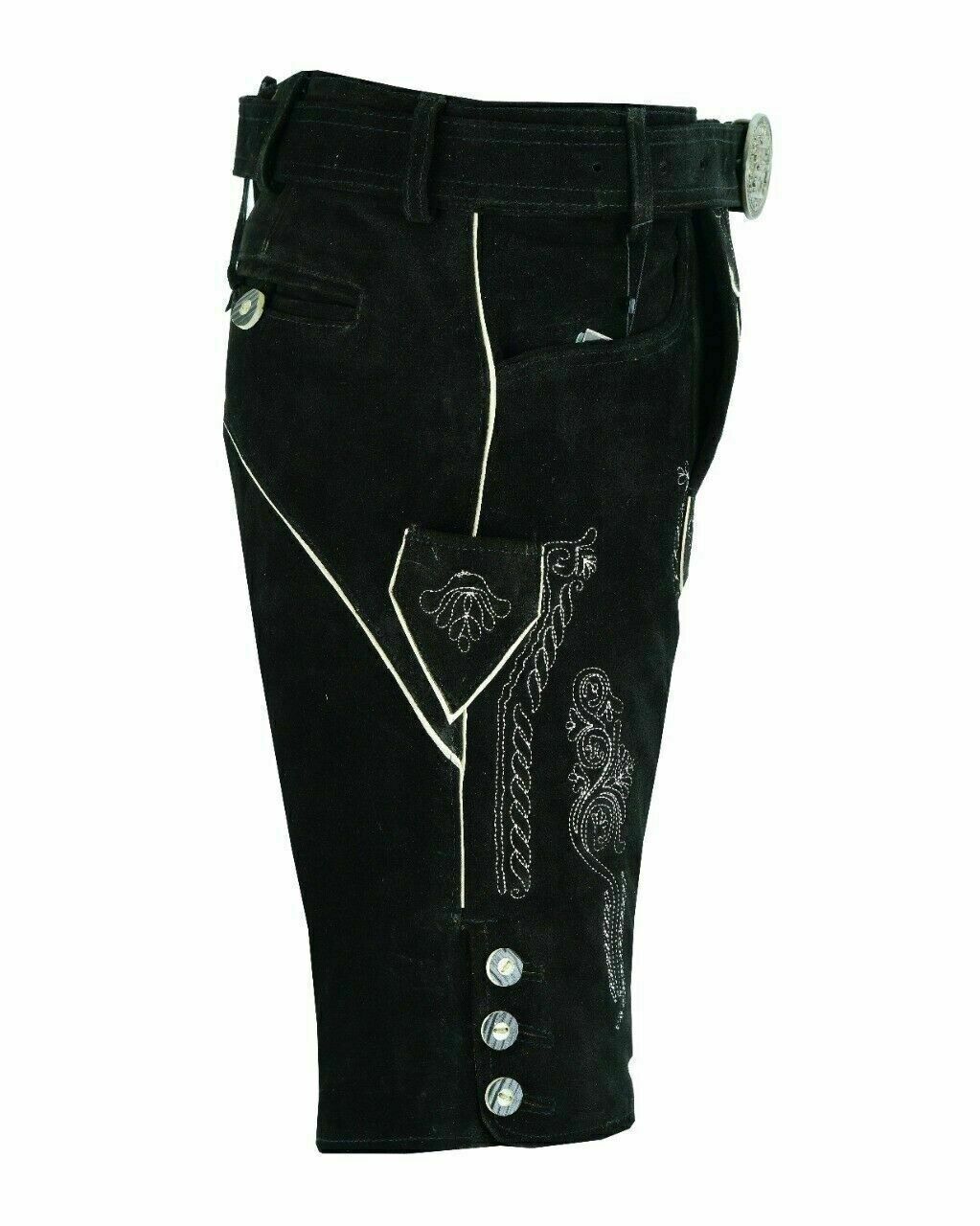 Men’s Bavarian Tratchen Lederhosen Pant German Oktoberfest Suede Leather Pants