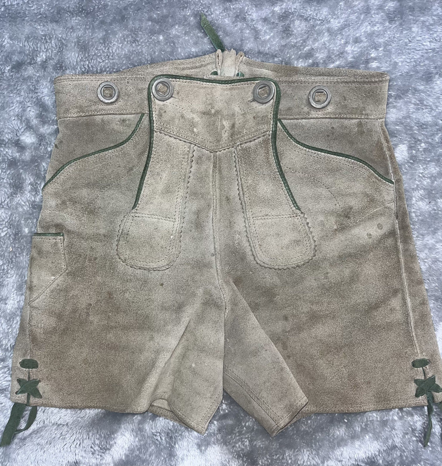 Vintage Hubertus Lederhosen Suede Shorts 74 West Germany Bavarian Costume