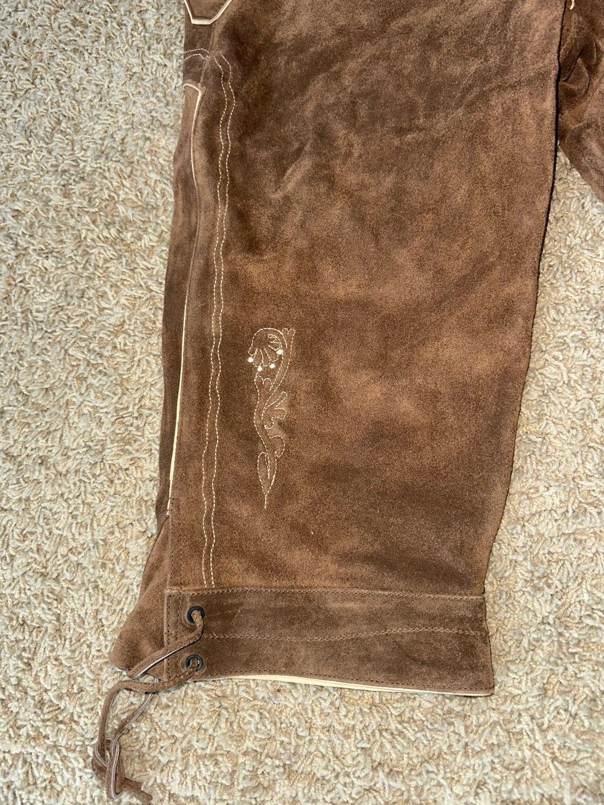 Spirit of BAVARIA Germany Octoberfest Lederhosen Mens 62 EU 100% Genuine Leather