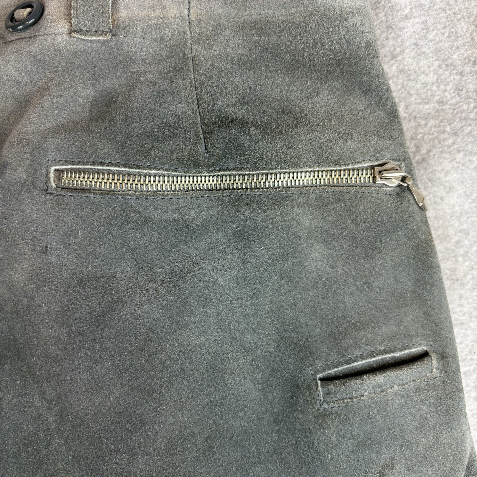 Men’s Traditional Costume Kniebund-Leather Pants Trousers 48 Dark Grey