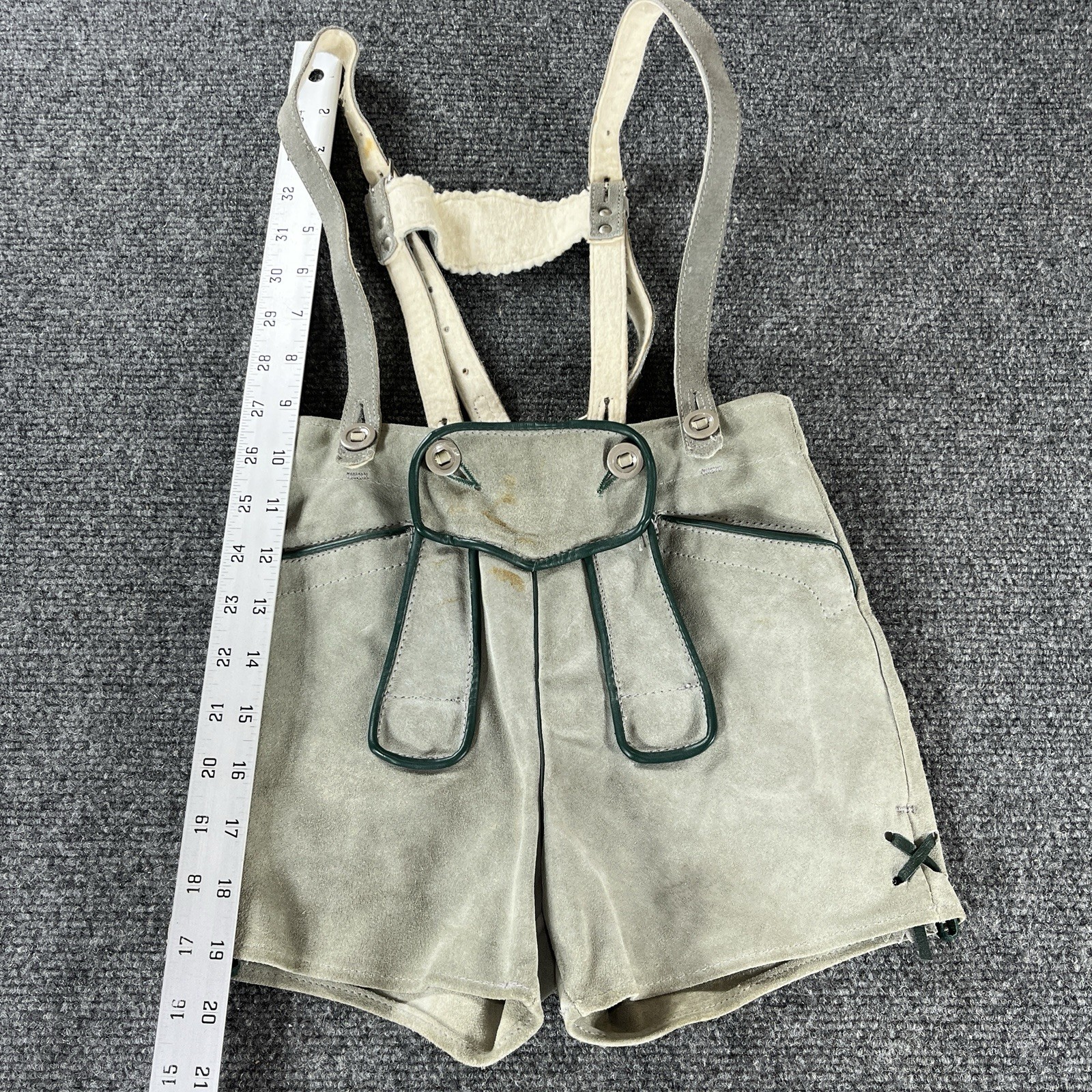 Vintage Bavarian Lederhosen Leather Suede Pants Trachten Shirt Child Boy Toddler