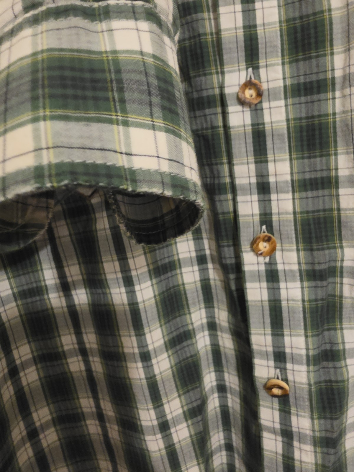 OS Trachten Alpenjäger Bavarian Shirt Green Plaid Mountain Patches Oktoberfest M