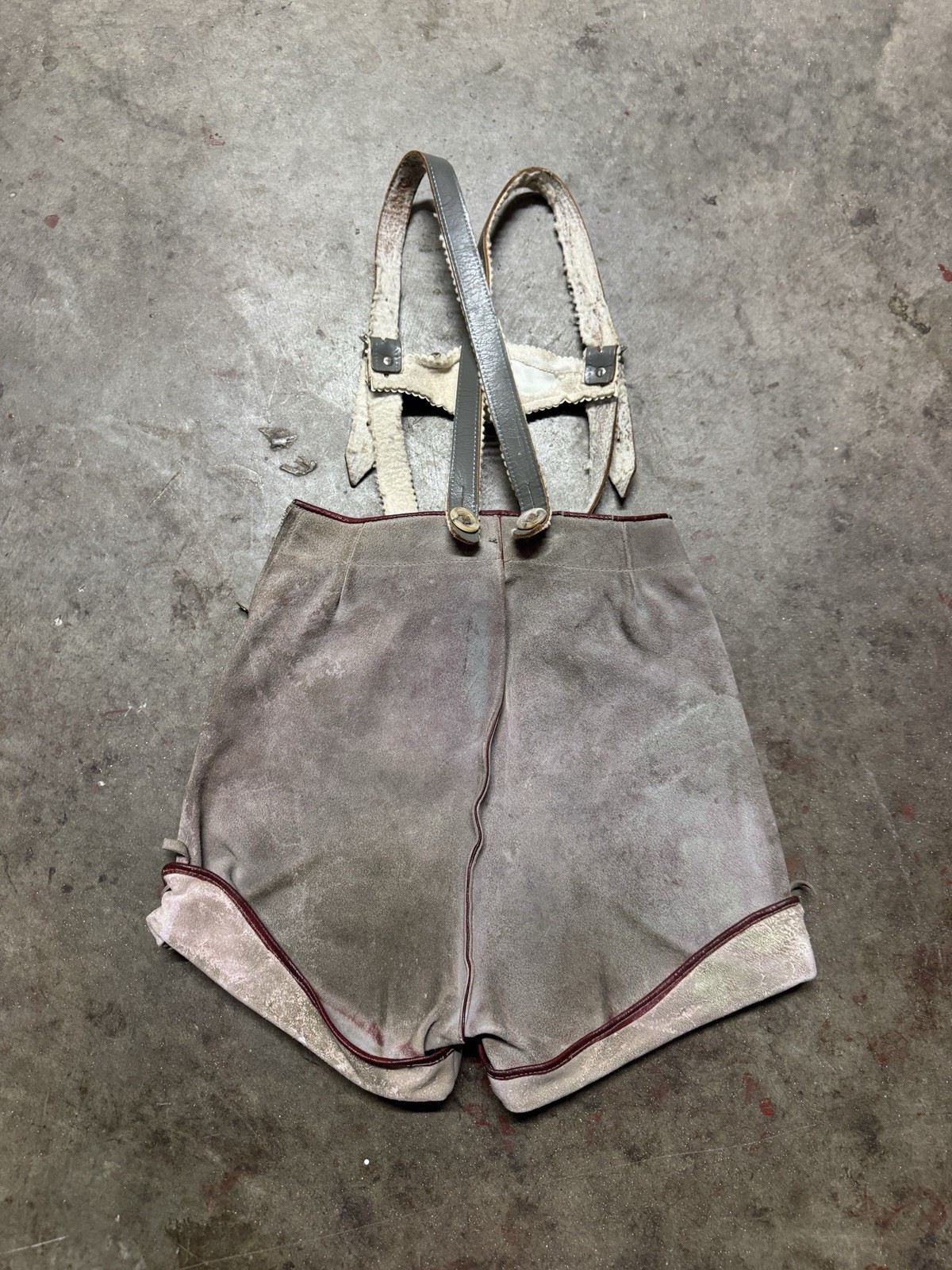 VTG German Lederhosen Authentic Suede Leather Oktoberfest CHILD SIZE