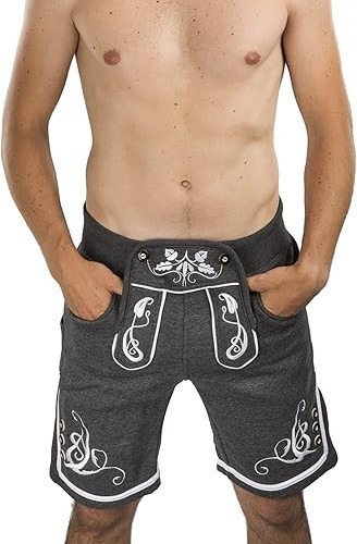 SCHONEBERGER Adam Lederhosen Sweatpant Shorts GRAY Size Small S NWT NEW