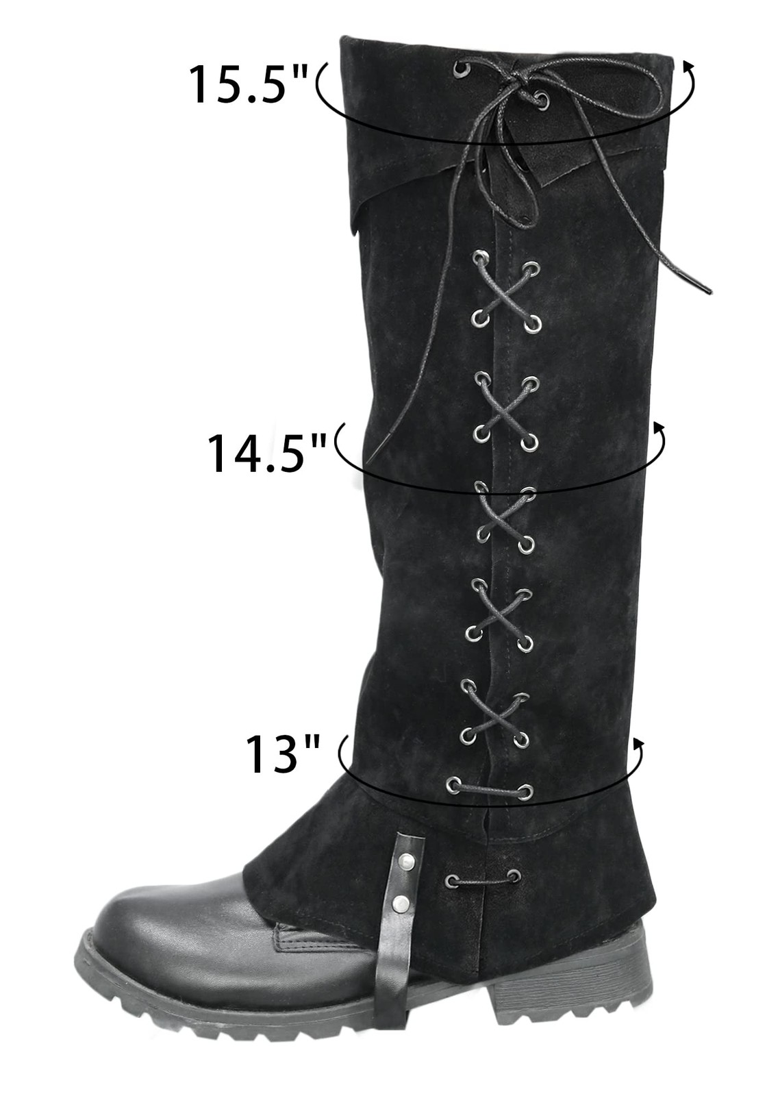 Medieval Pirate Boot Covers Faux Leather Steampunk Leg Costume for Men (Dark)