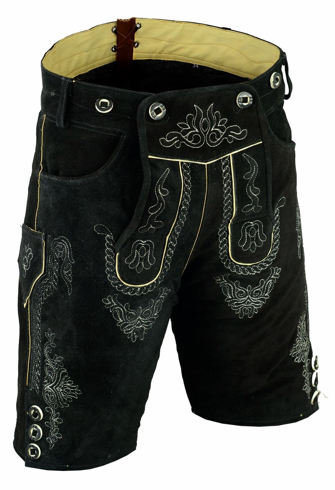 Authentic Bavarian Ledrhosen Mens Suede Leather Bavarian Oktoberfest Wear