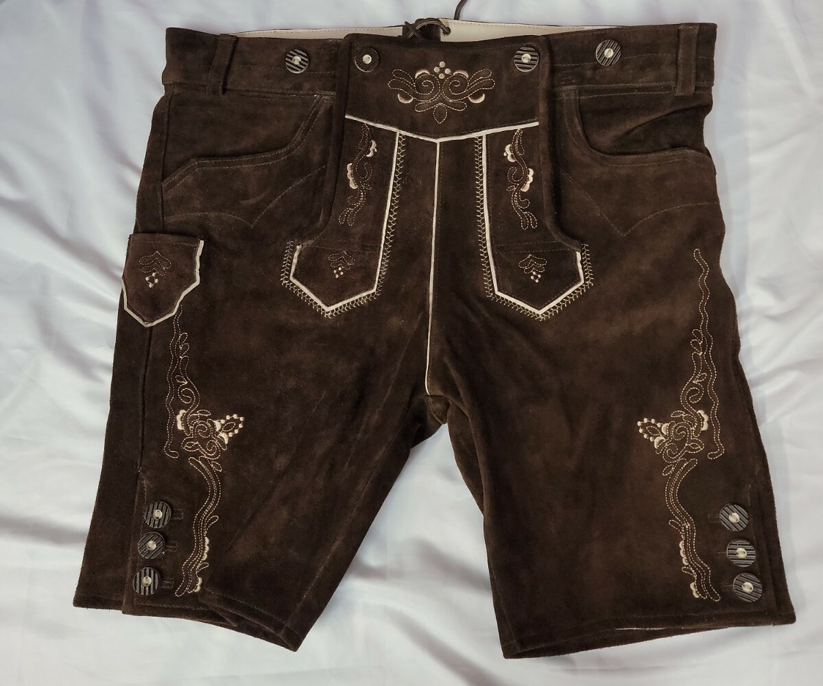 Lederhosen4U Real Leather Bavarian Shorts Size 54 #C3