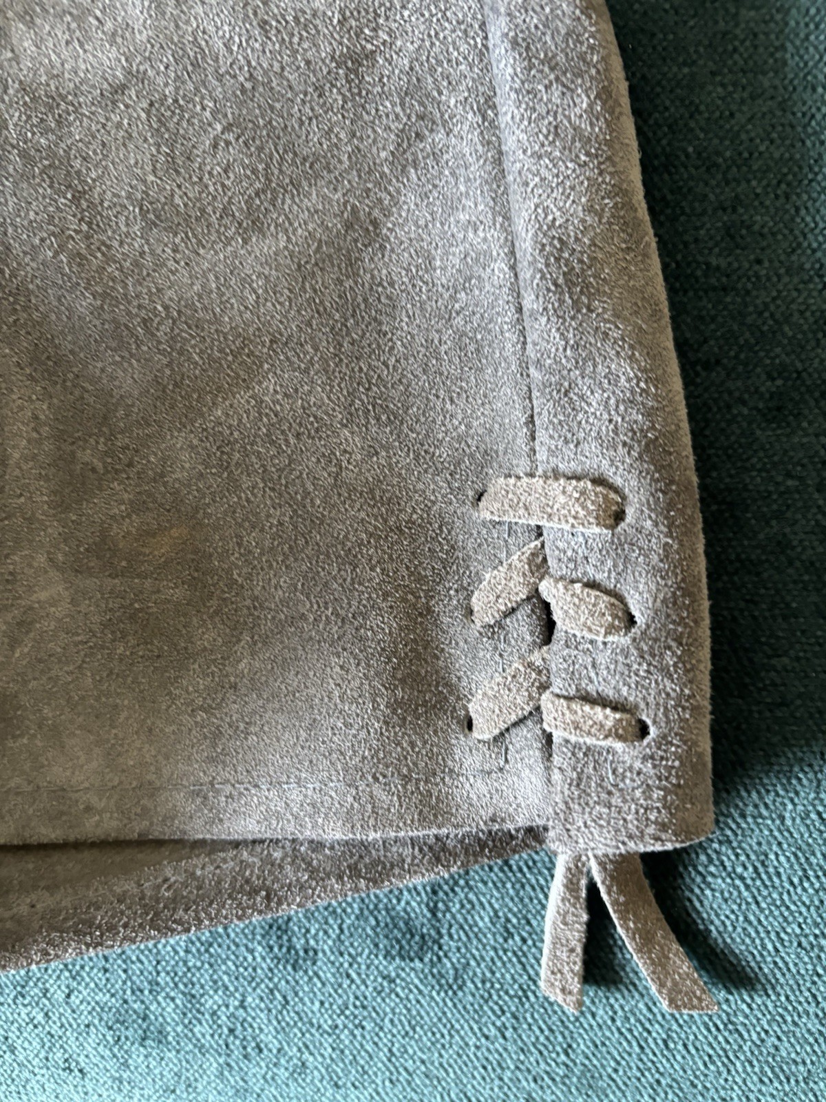 Vintage German Lederhosen Genuine Suede Oktoberfest Shorts EU Size 38 Gray