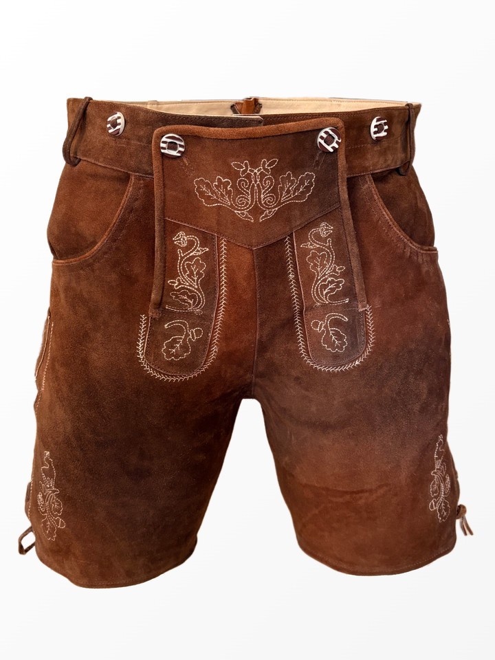 Traditional Lederhosen Men’s Brown with Suspenders Oktoberfest Oktoberfest