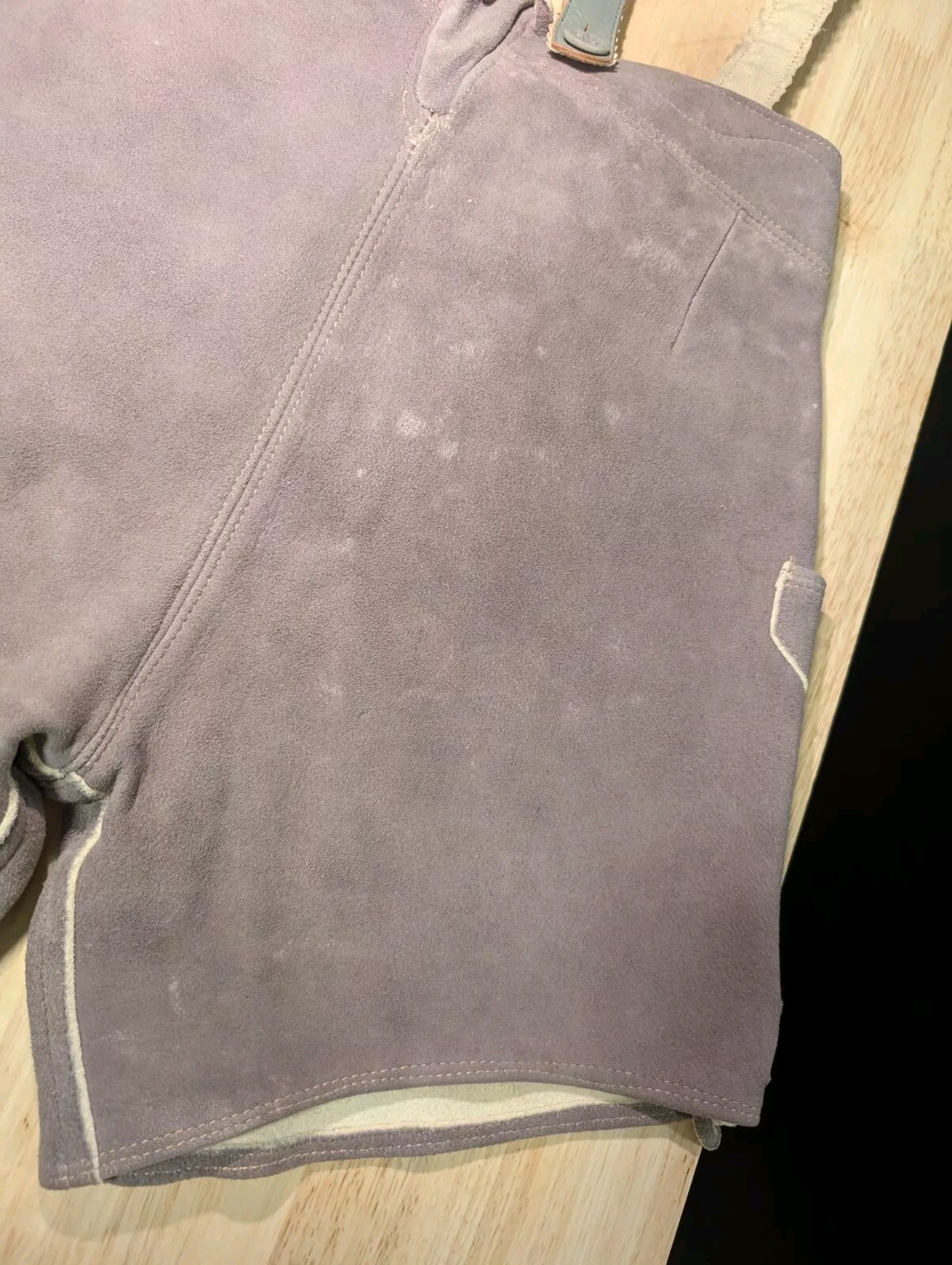 Vintage Lederhosen Suede Leather German Bavarian Oktoberfest Gray Green