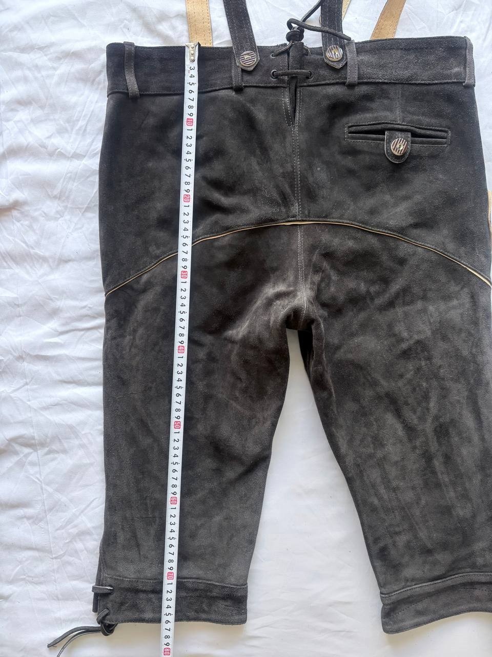 GONSER Mens Lederhosen Shorts Suspenders Set Trachten Sz 52 US 37 Genuine Suede