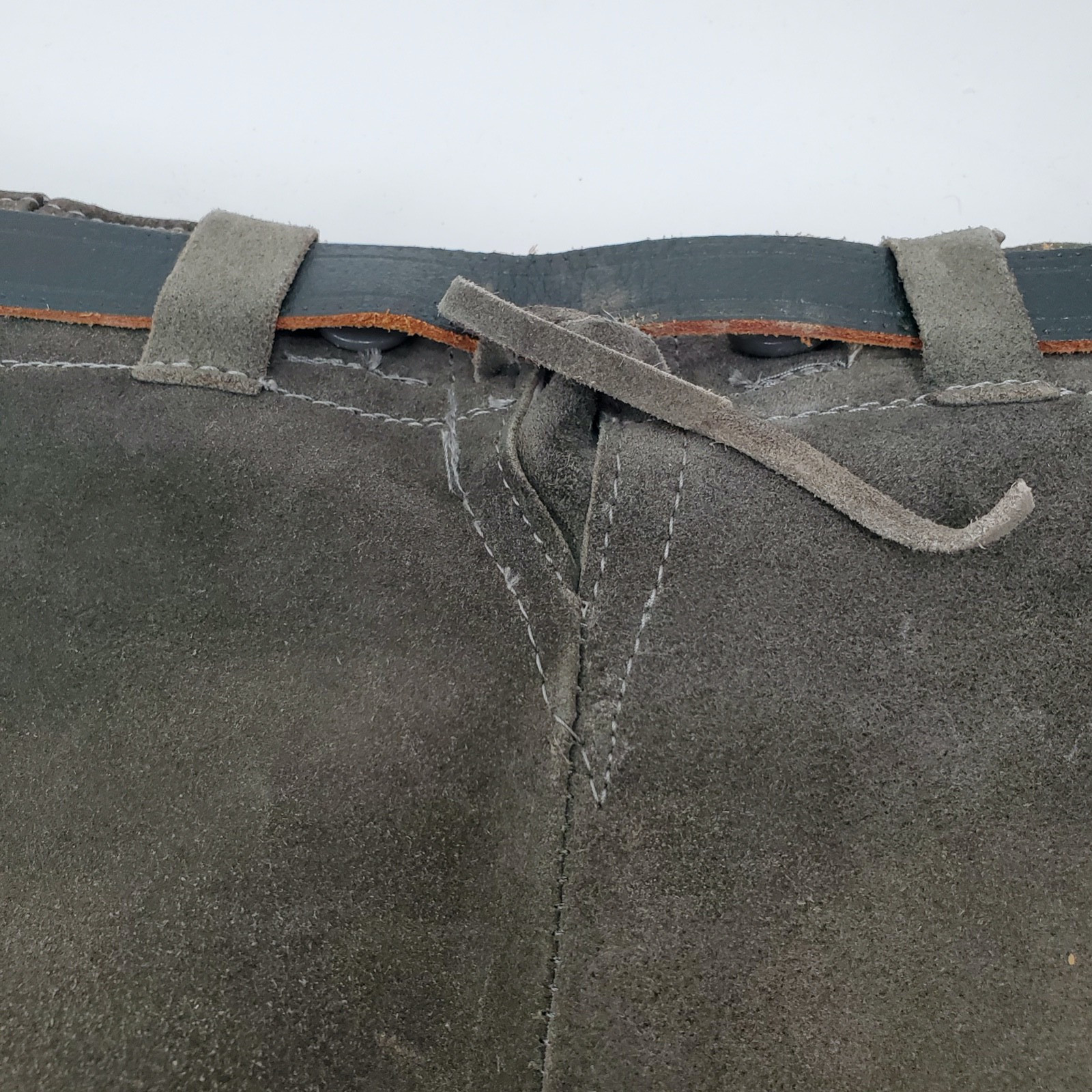 Vintage German Grey/Green Rough-Out Suede Knickerbocker Lederhosen Sz 30″