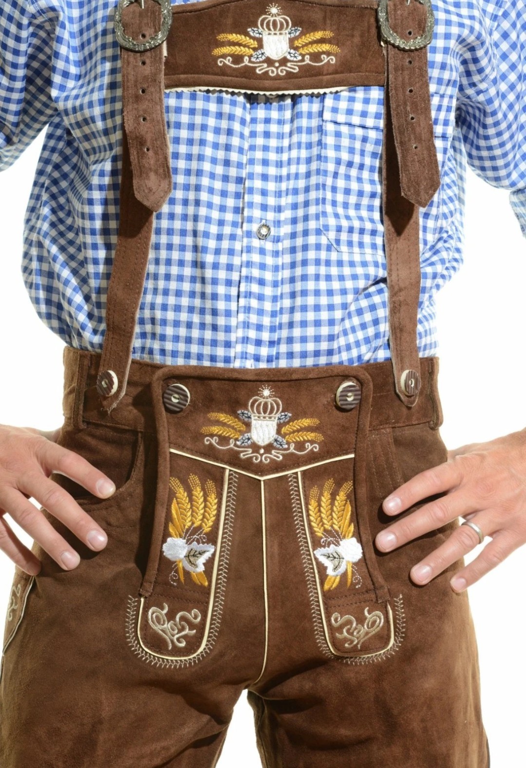 NEW Bavarian Oktoberfest Lederhosen Shorts Tracht Costume Men Women HOT All Size