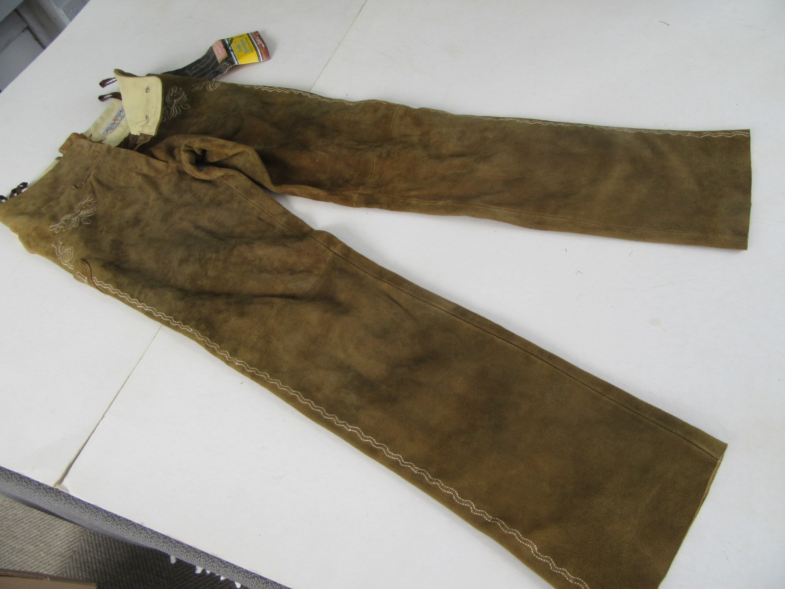 Long Almsach Lederhosen Suede Size 34 Costume Shirt Size 42 Oktoberfest Costume