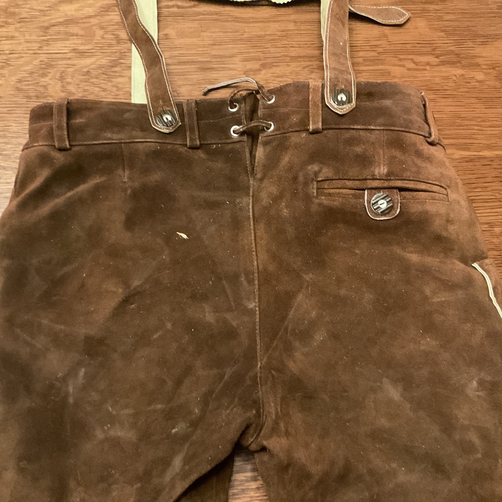 Leather Suspendered Shorts Vintage German Bavarian BY SMART LEATHER
