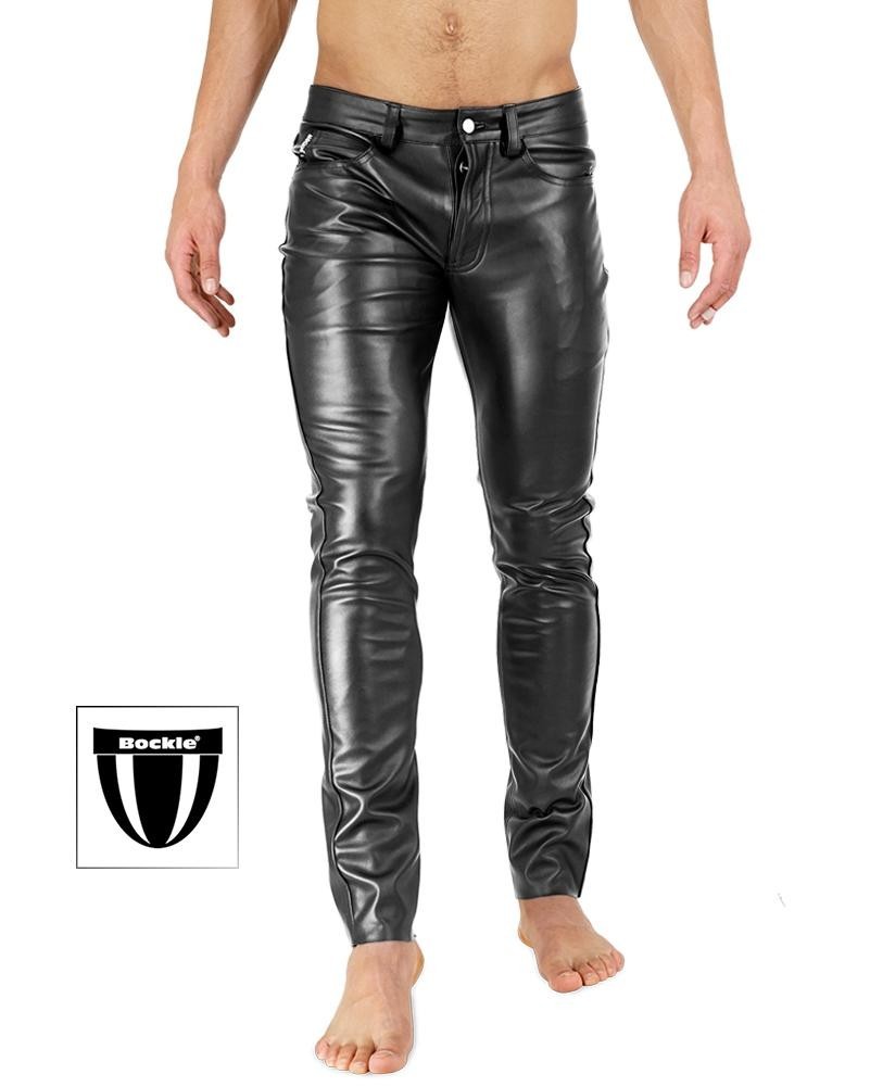 Bockle® Super Skinny Faux Mens Faux Leather Pants Leather Jeans Leather Pants Button Fly