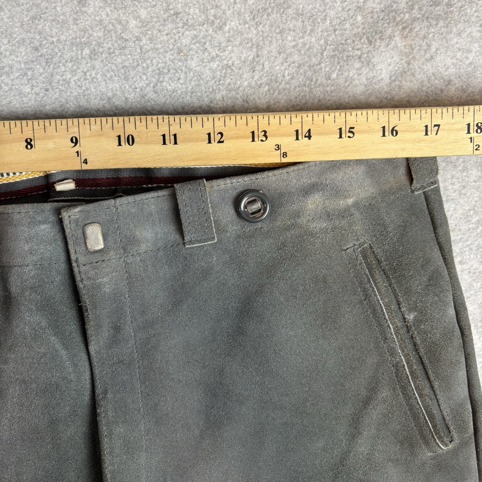 Men’s Traditional Costume Kniebund-Leather Pants Trousers 48 Dark Grey