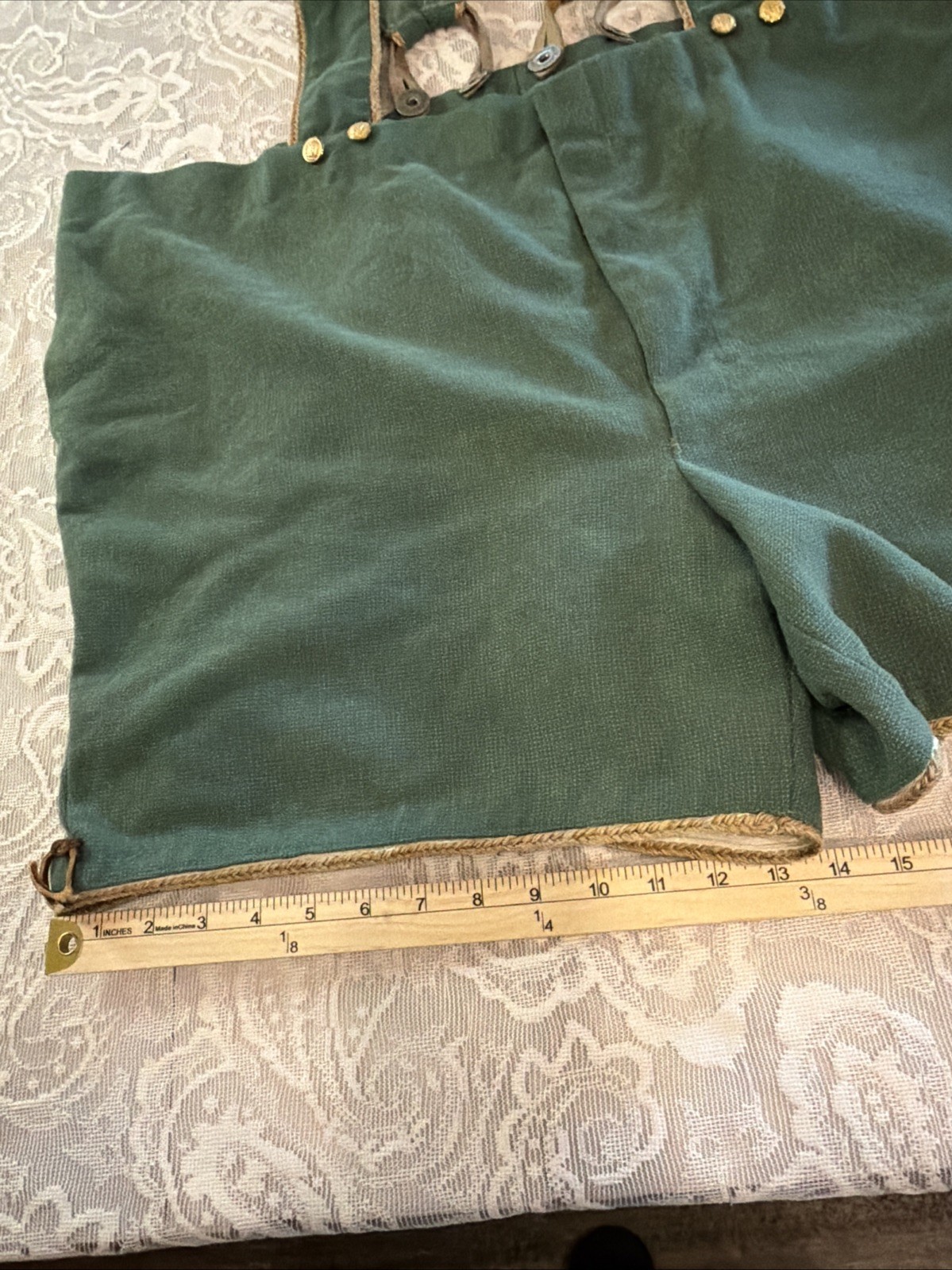 VTG 60s/70s OctoberFest HandMade German Lederhosen Corduroy Shorts MEAS. In Pics