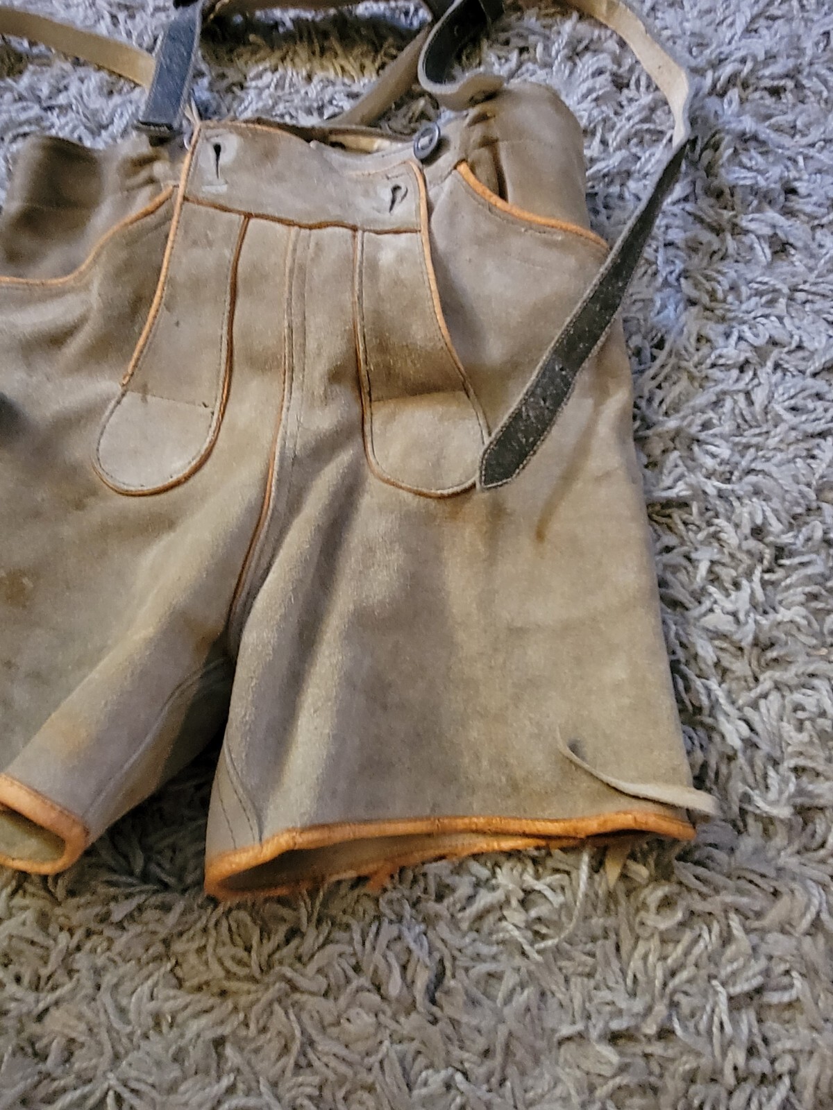 Traditional Lederhosen German Vintage Shorts 14″ Waist 13″ across Leather KIDS