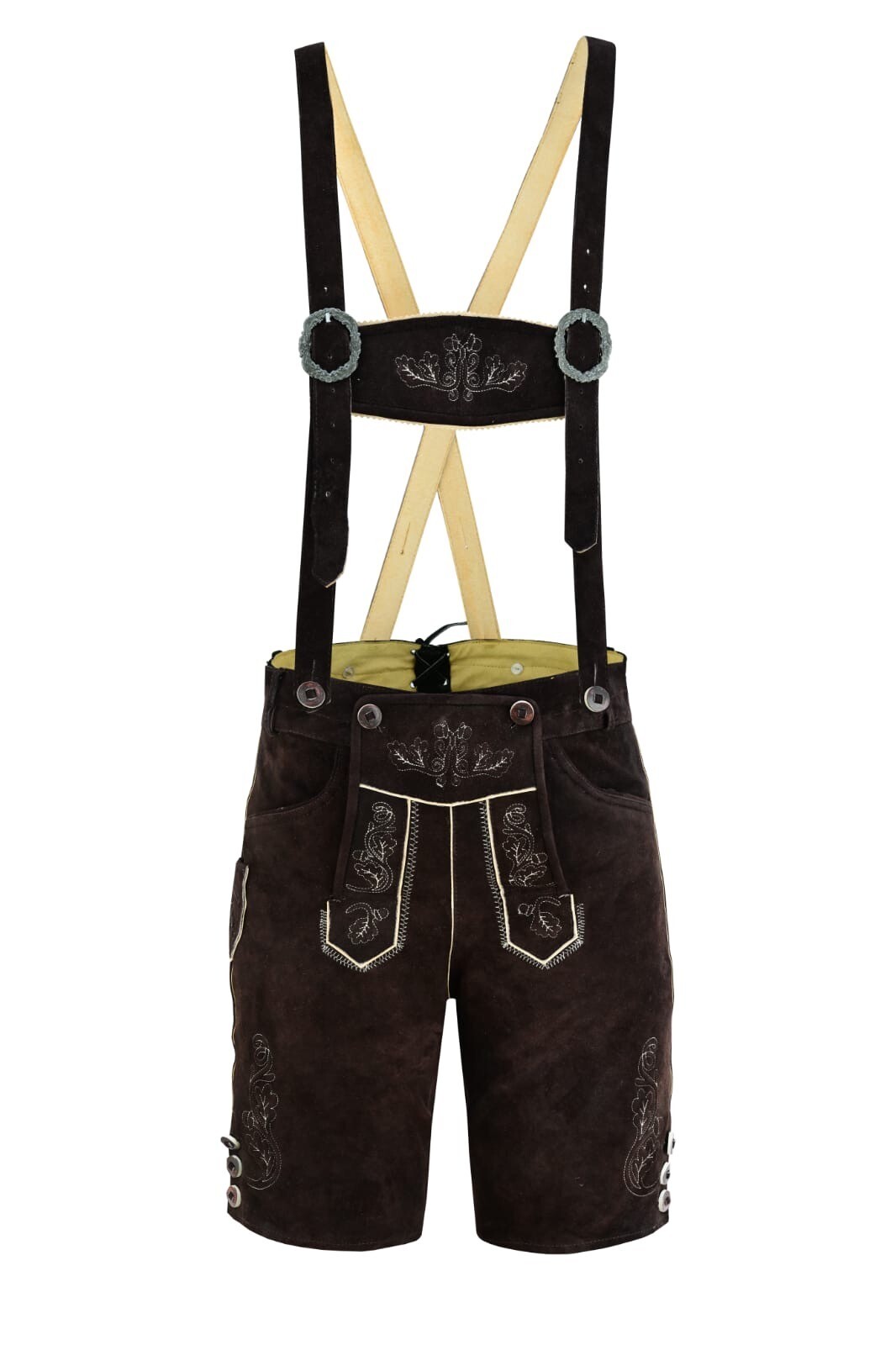 Suede Leather Authentic Lederhosen for Men, Oktoberfest with Shirt