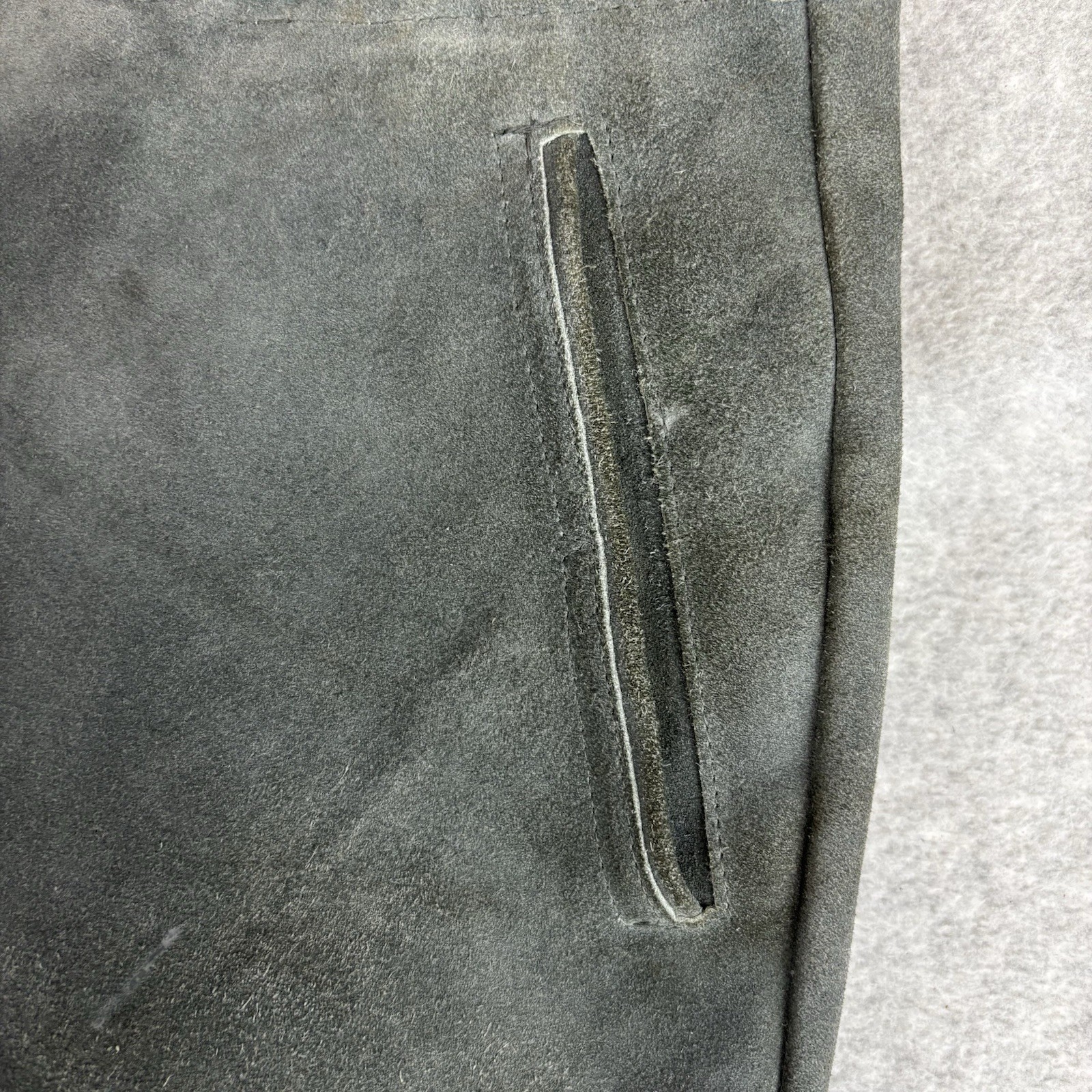 Men’s Traditional Costume Kniebund-Leather Pants Trousers 48 Dark Grey