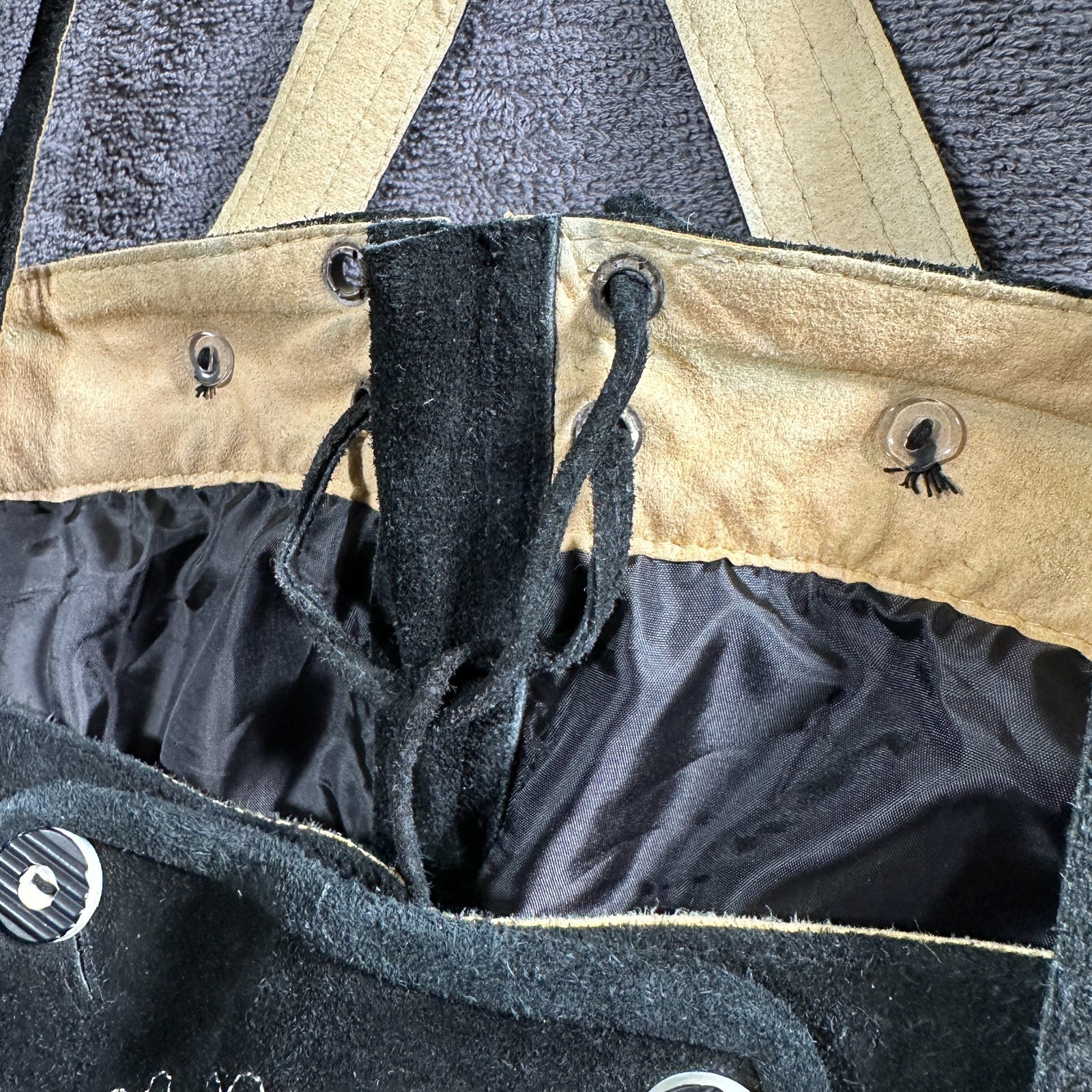 Traditional Lederhosen Size 70 Black Knee High Trousers Traditional Kini Buam with Suspenders