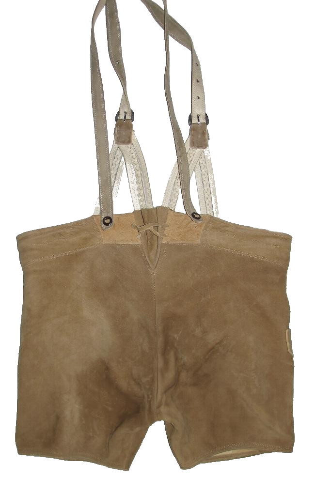 Short men’s Lederhosen costume pants-made of deerskin! in beige in approx size 54