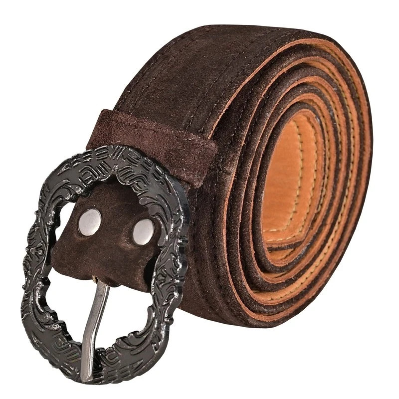 Traditional Bavarian Antiques Suede Leather Belt German Mens Oktoberfest Outfit