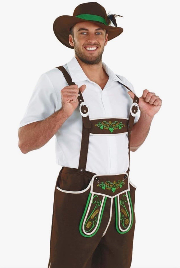 Mens Oktoberfest LG Bavarian Lederhosen Beer Fest Bavarian German 3 PC