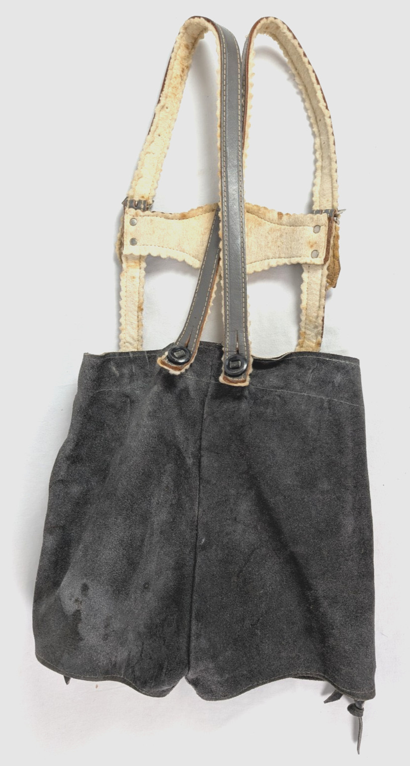 Oktoberfest German Gray Lederhosen Sz 80 Leather Pants Boys/Toddler VTG